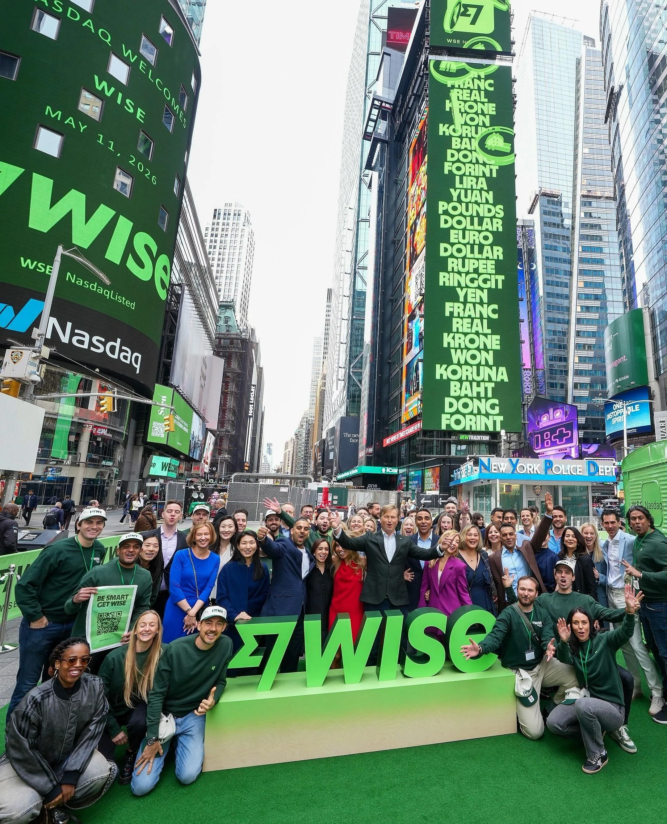 Congratulations and welcome to @nasdaq, @wisebusiness! ✅ ⁠
⁠
We&rsquo;ve brought countless IPO moments to life in Times Square, transforming milestone days with larger-than-life custom logos and entryways, fully branded environments from flags to car