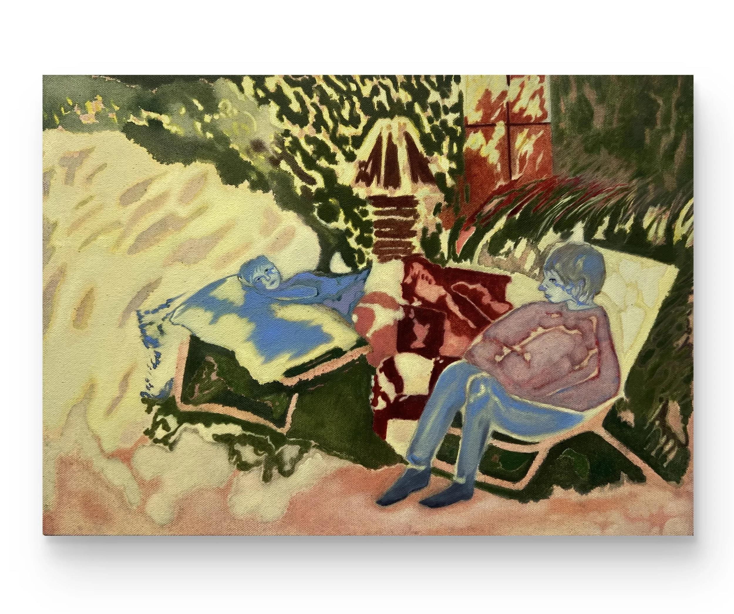  On the stairs of the trees, 2026   30cm x 40cm   oil and watercolour on canvas 