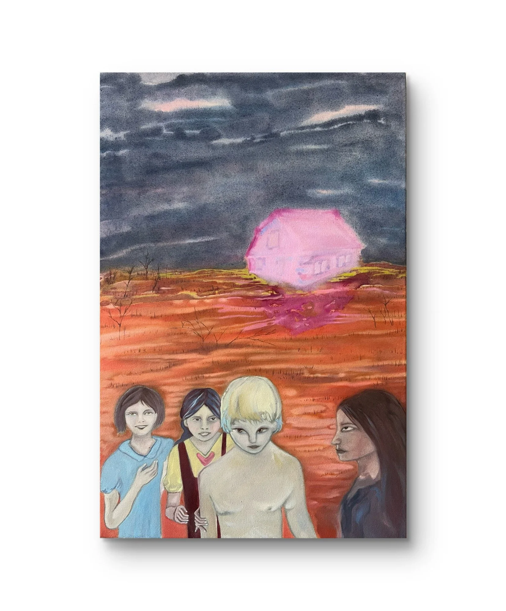  Your world. Not mine, 2025  45cm x 70cm&nbsp;  Watercolour and oil on canvas&nbsp; 