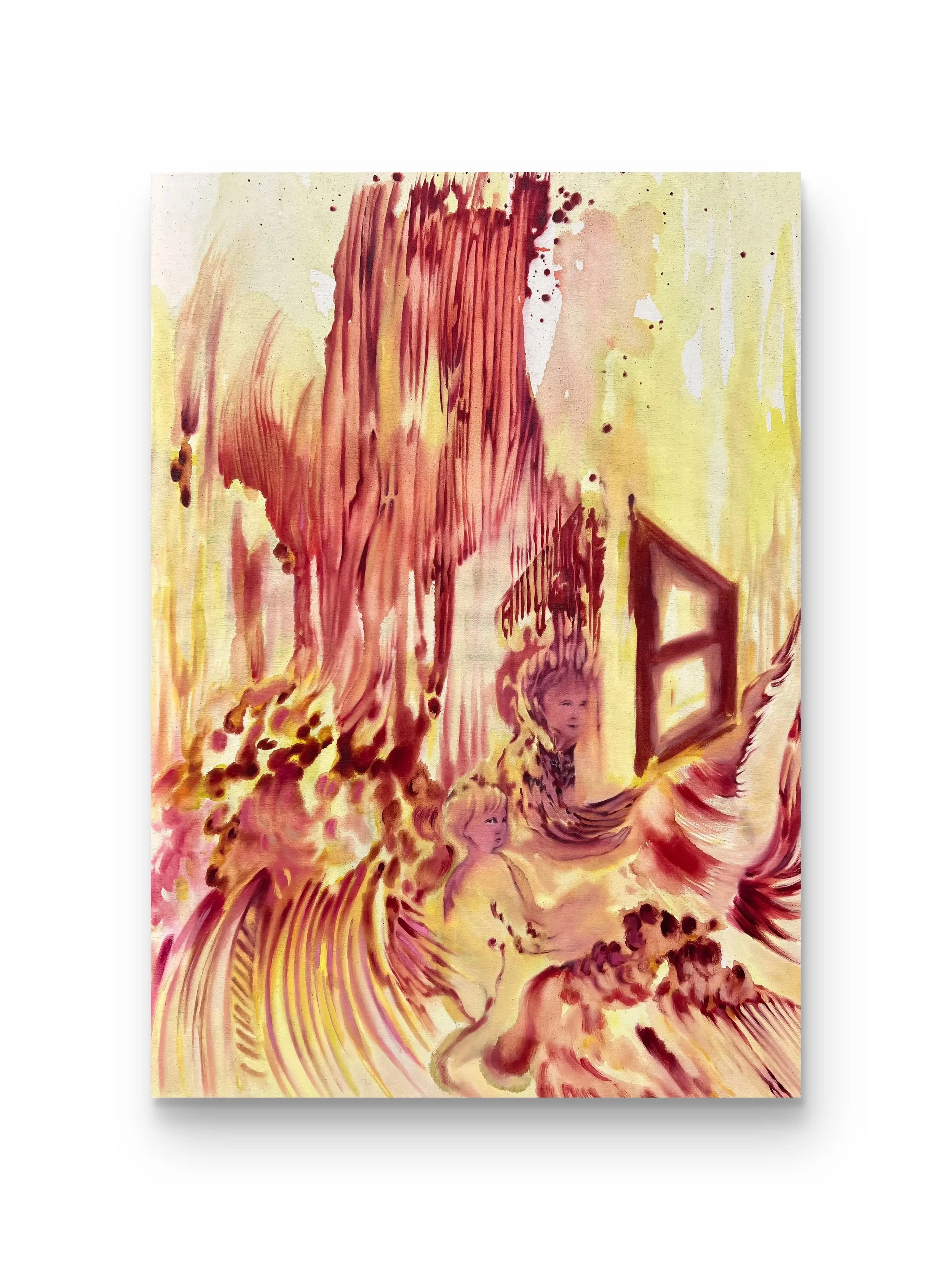  Voice from a beautiful afar, 2026   65cm x 80cm   oil, watercolour and ink on canvas  