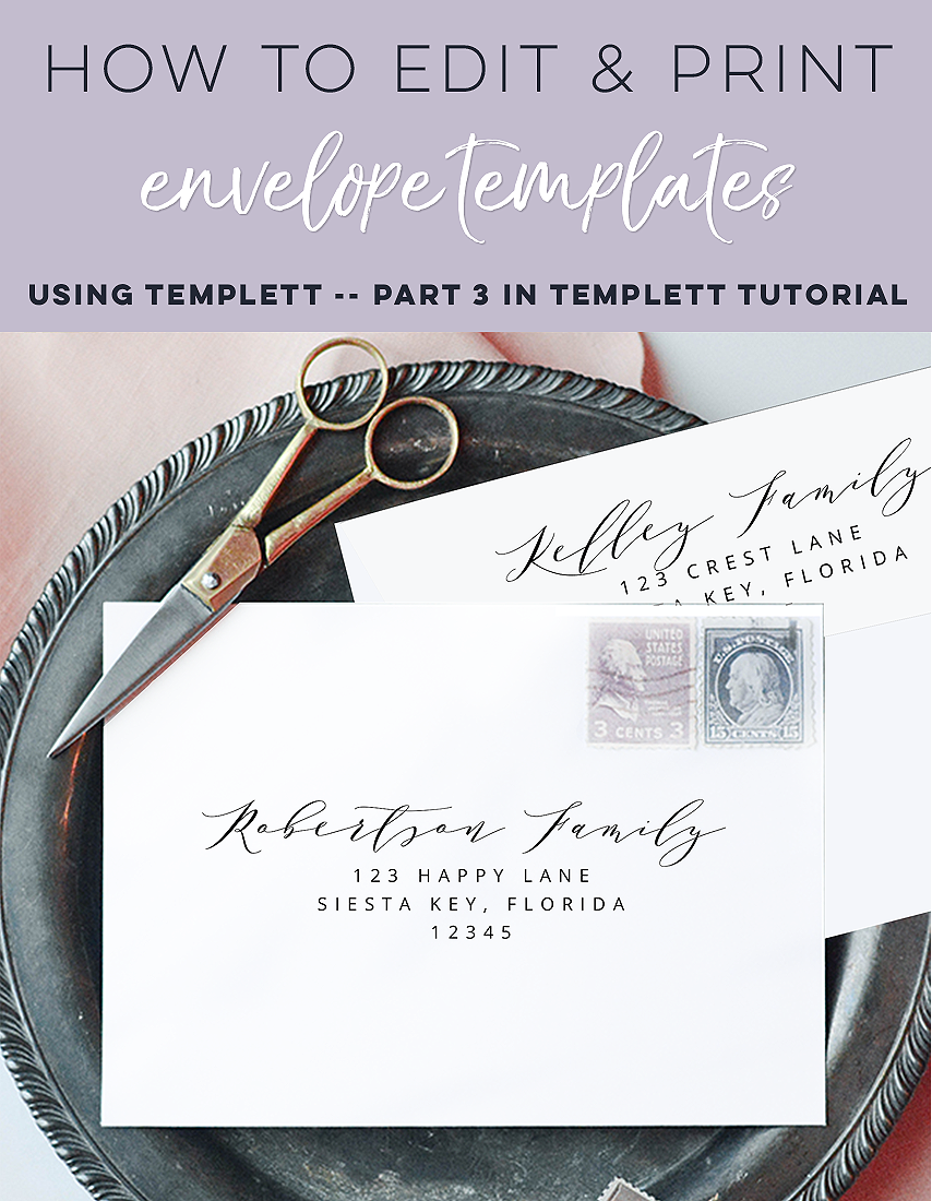 How to Edit &amp; Print Envelope templates using Templett - Part 3 in Templett Tutorial Series