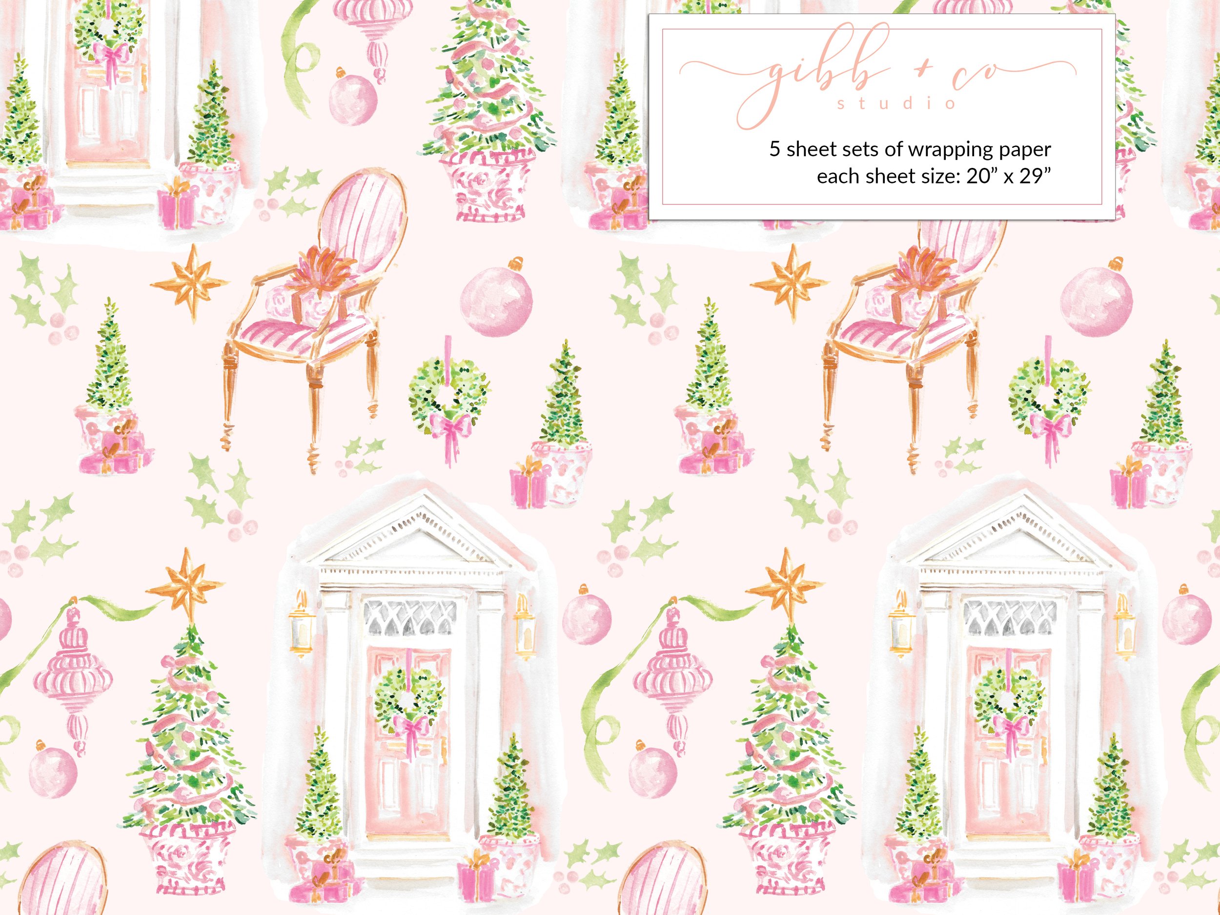 gibbcostudio_ETSY_wrapped present_GBT026_flat_pink charleston christmas_pink back.jpg