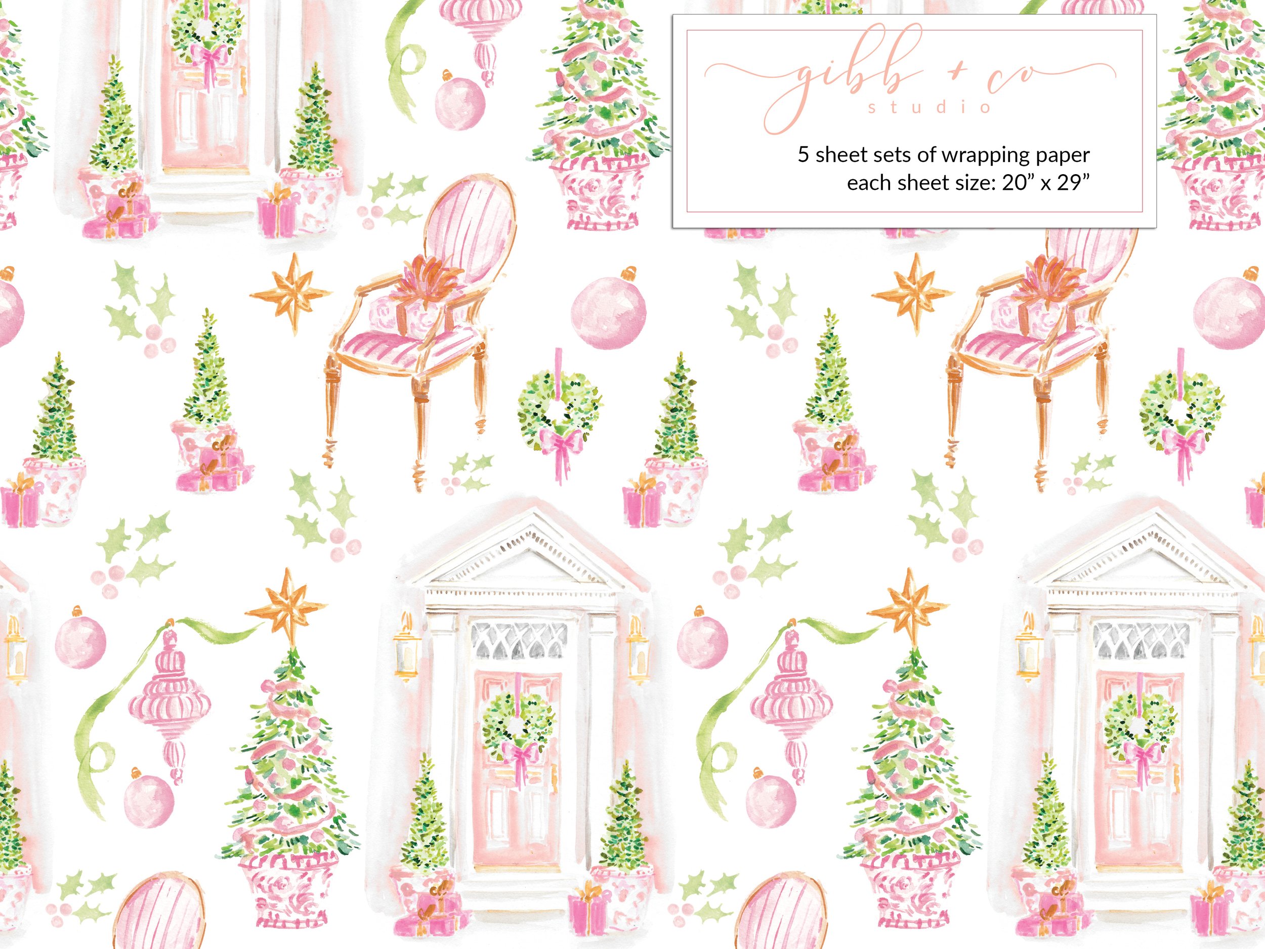 gibbcostudio_ETSY_wrapped present_GBT026_FLAT_pink Charleston Christmas white back.jpg