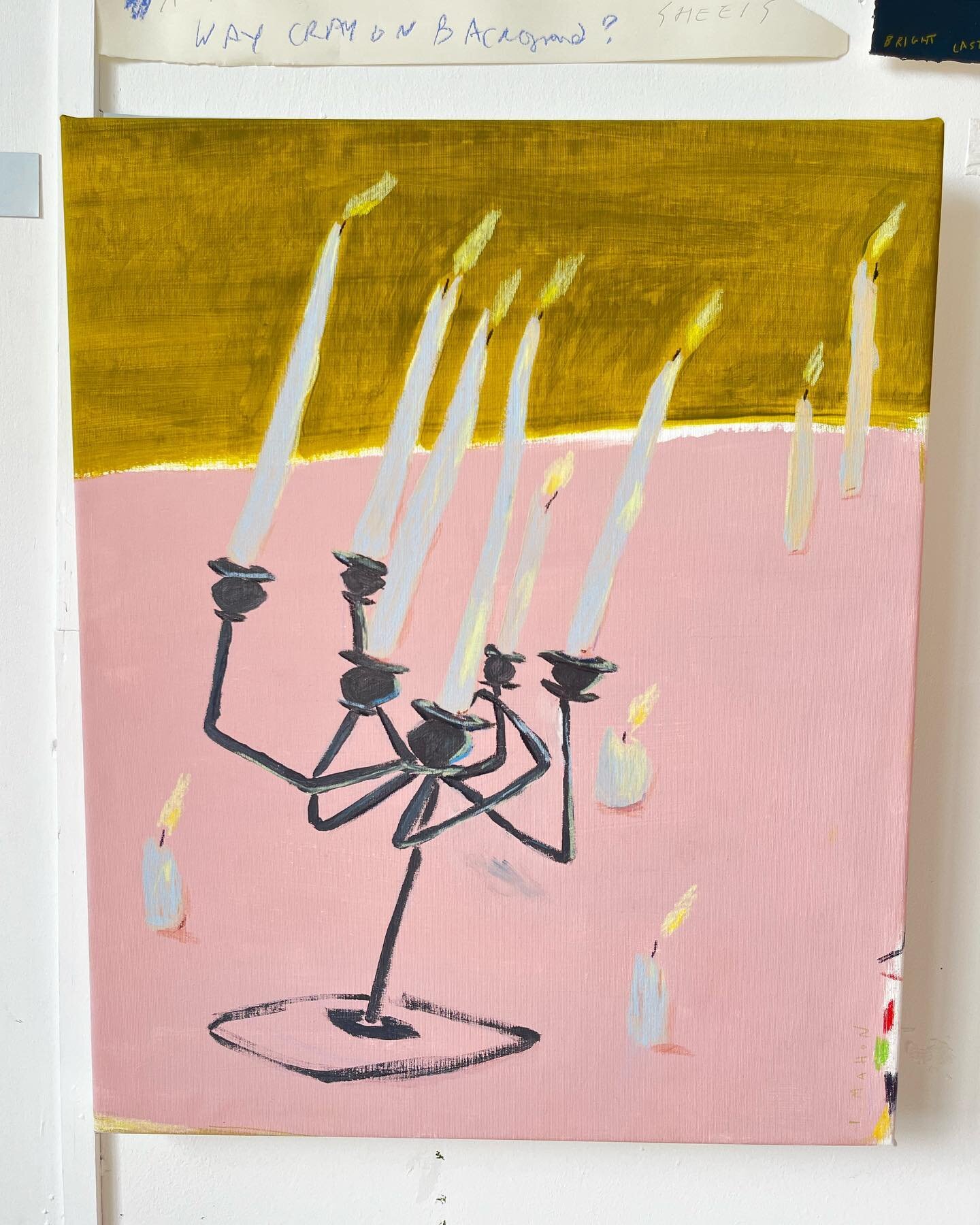 Butcher baker candlestick maker 💘💘

Acrylic wax crayon and pencil on canvas 
45x55cm