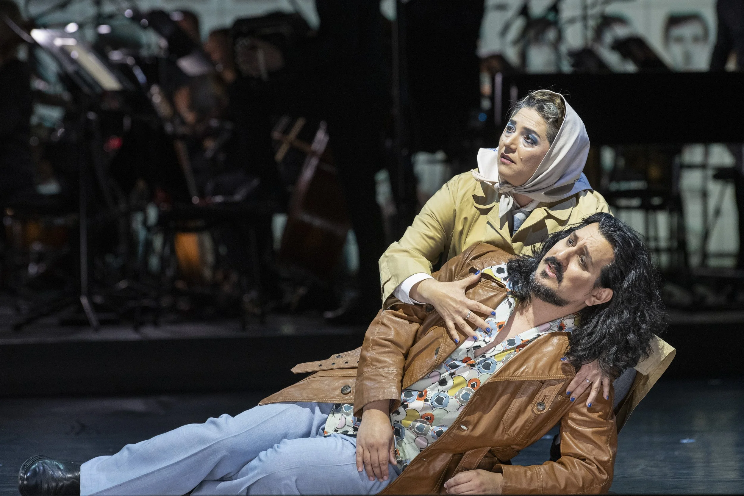 Cantador in Piazzolla's María de Buenos Aires at Oper Köln in May 2025 pictured with Tatiana Saphir (c) Thilo Beu