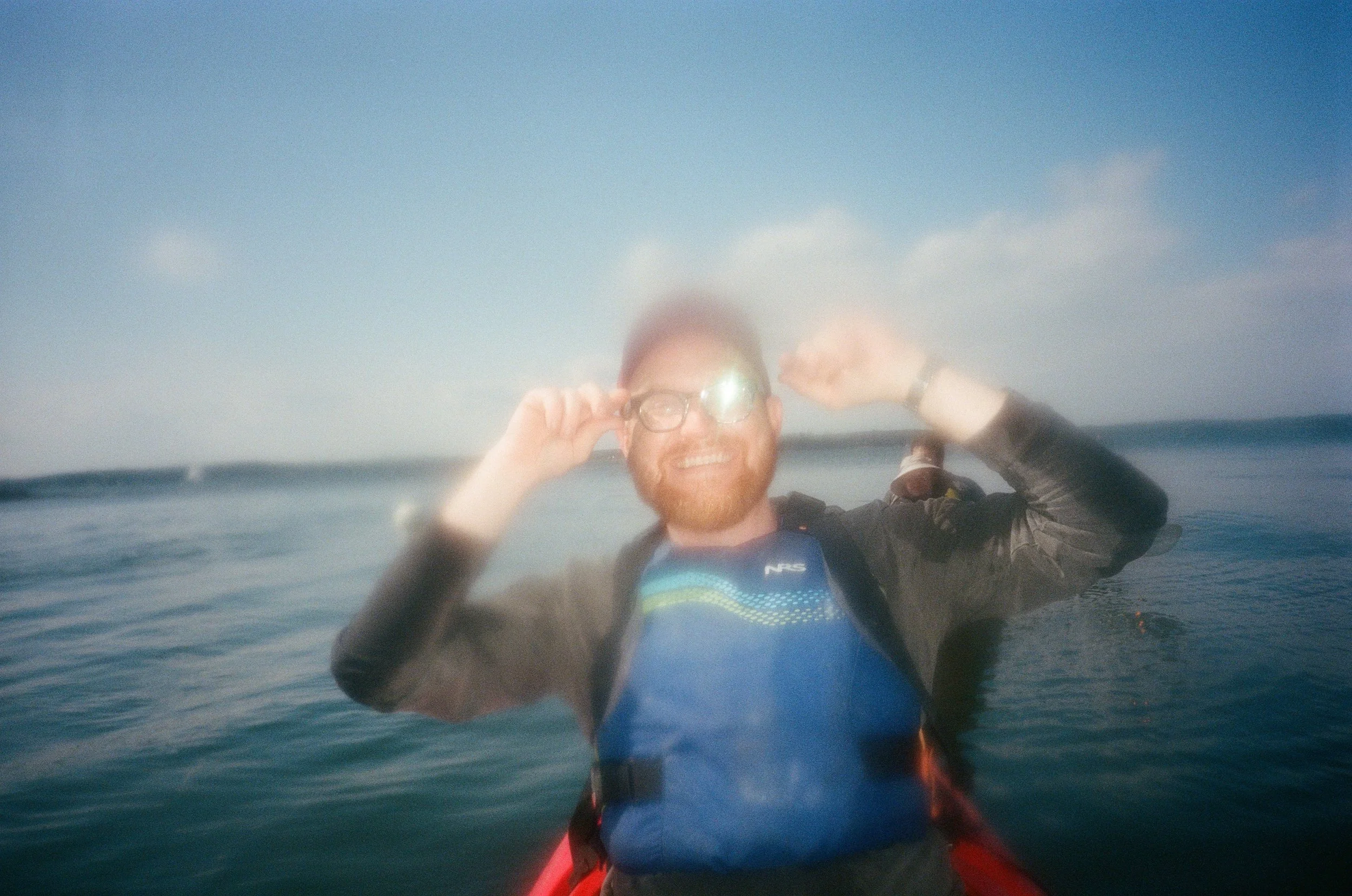 Robert Bredvad in a kayak in Portland, Maine.