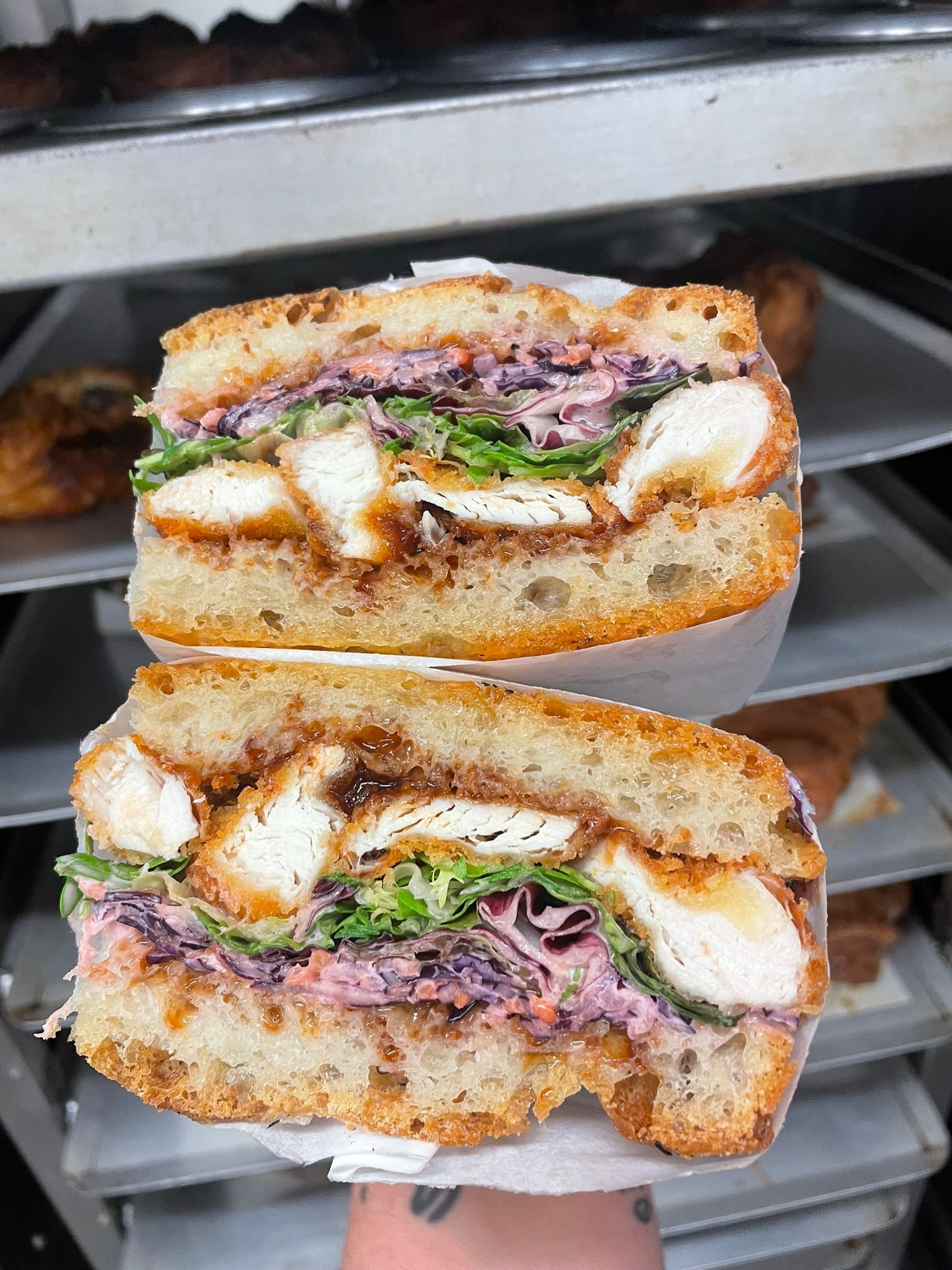 Korean BBQ Chicken Focaccia Sandwich