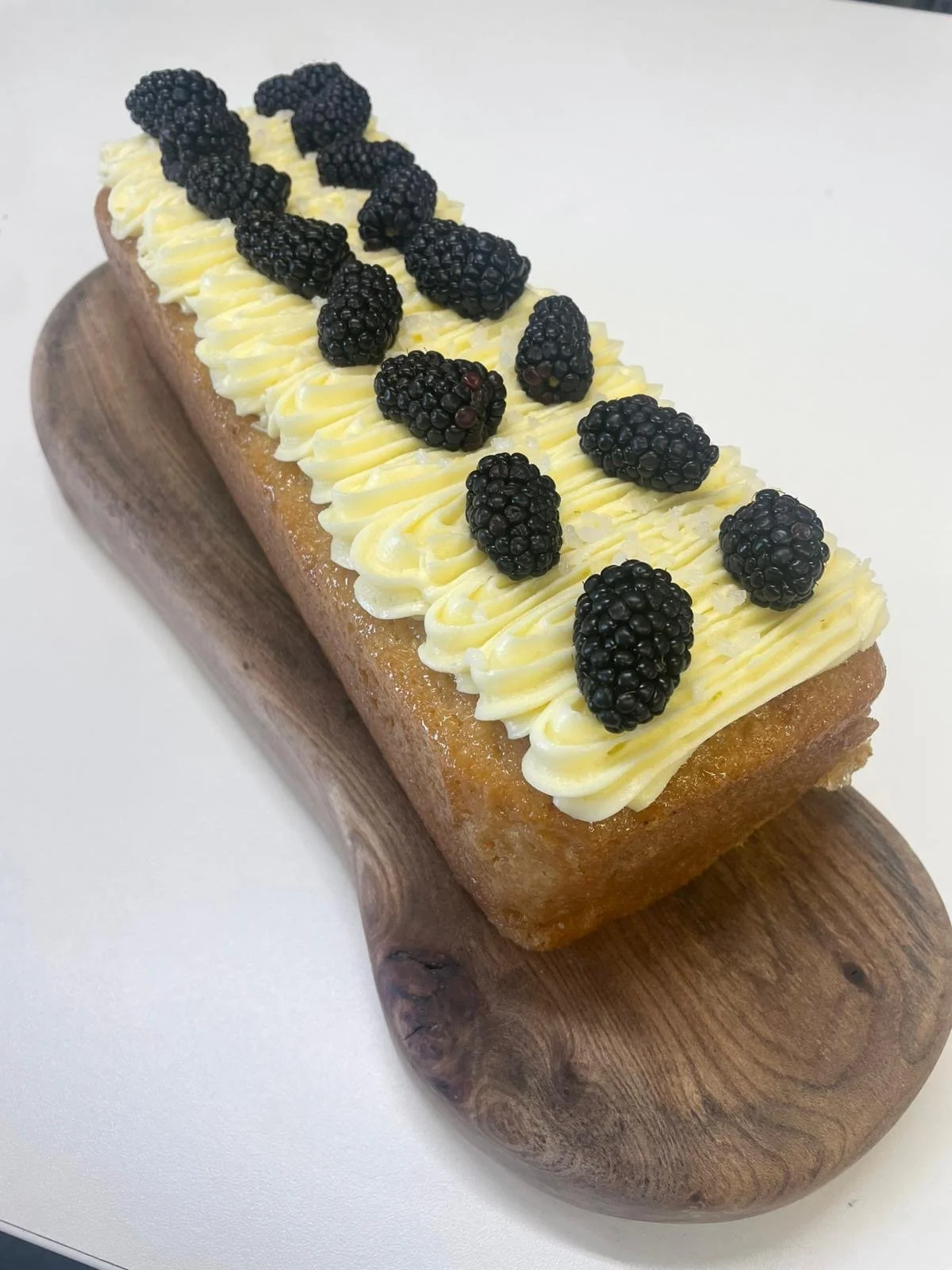 Lemon & Blackberry Loaf Cake Slice