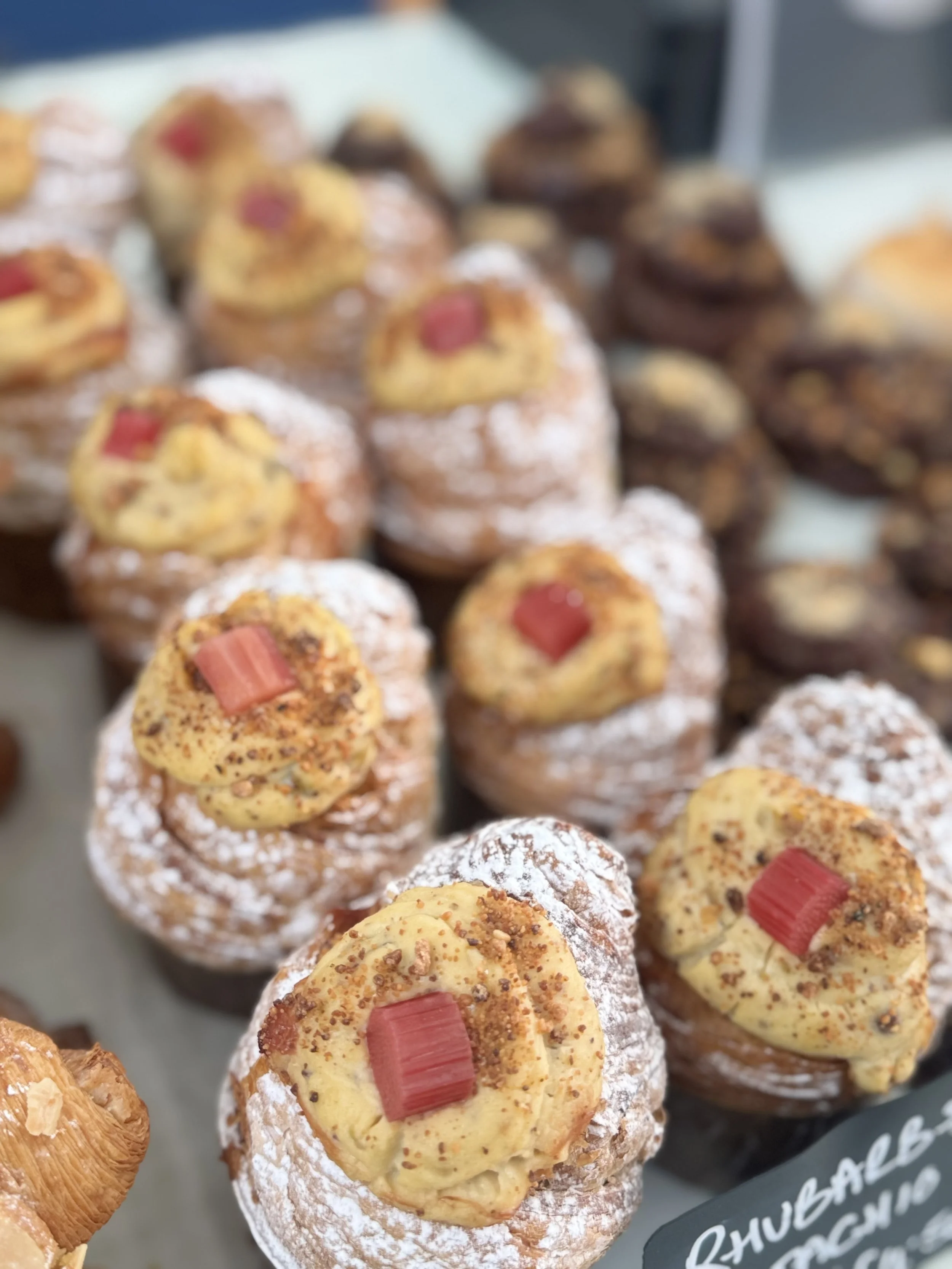 Rhubarb & Pistachio Cruffin