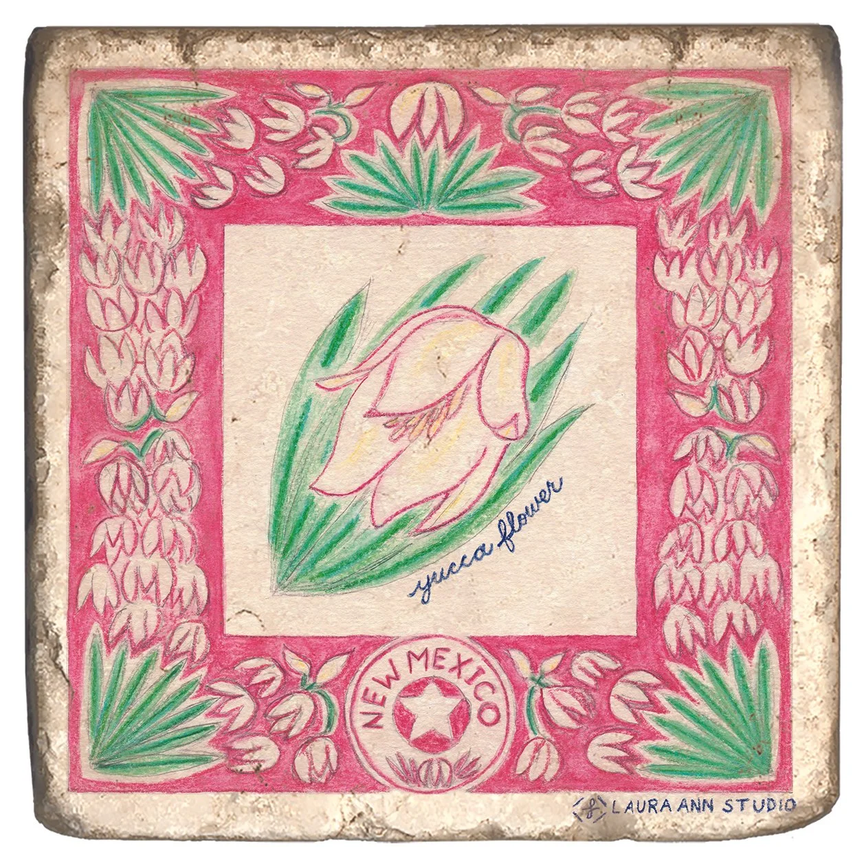 Laura Ann Studio State Flowers Trivets-Coasters_NEW MEXICO.jpg