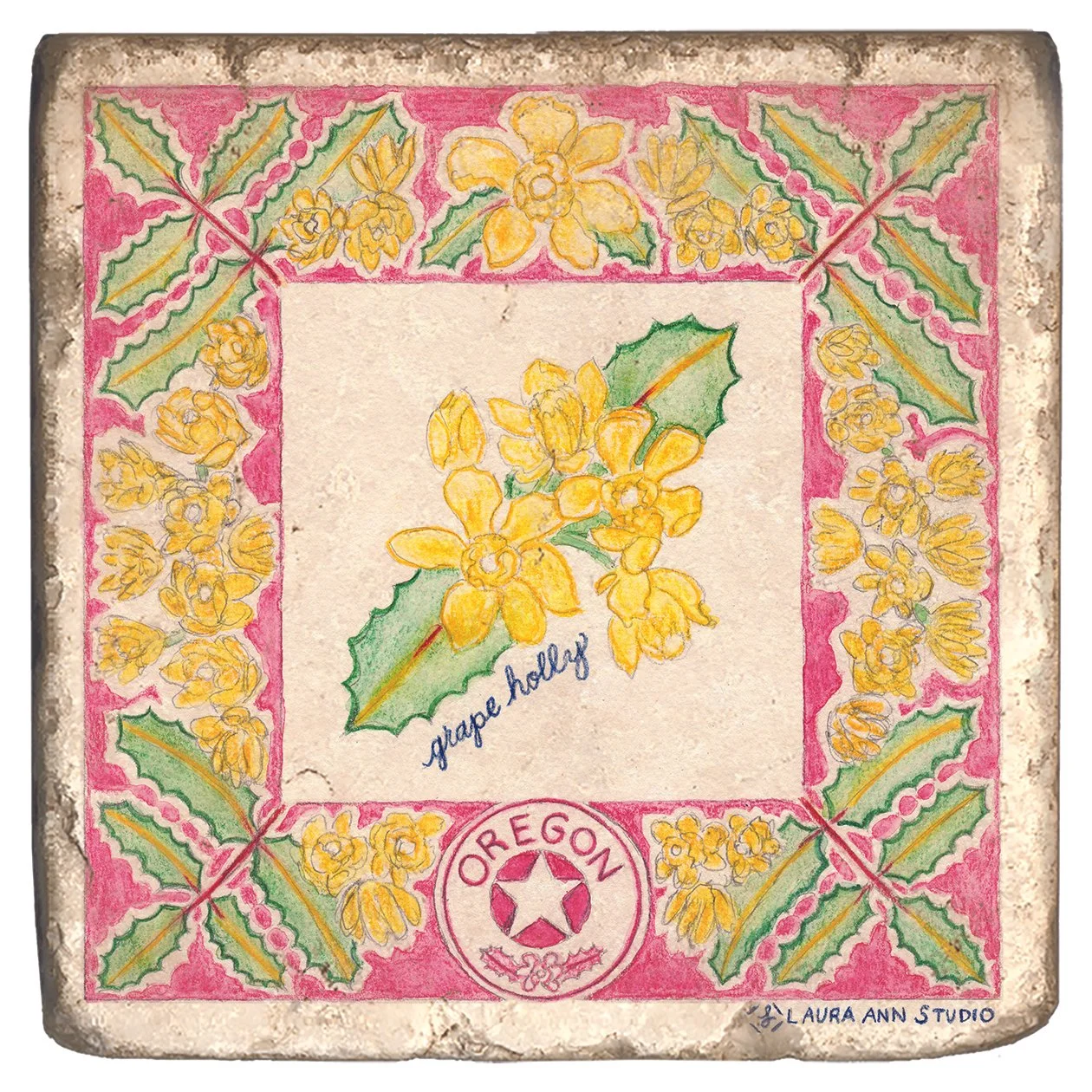 Laura Ann Studio State Flowers Trivets-Coasters_OREGON.jpg