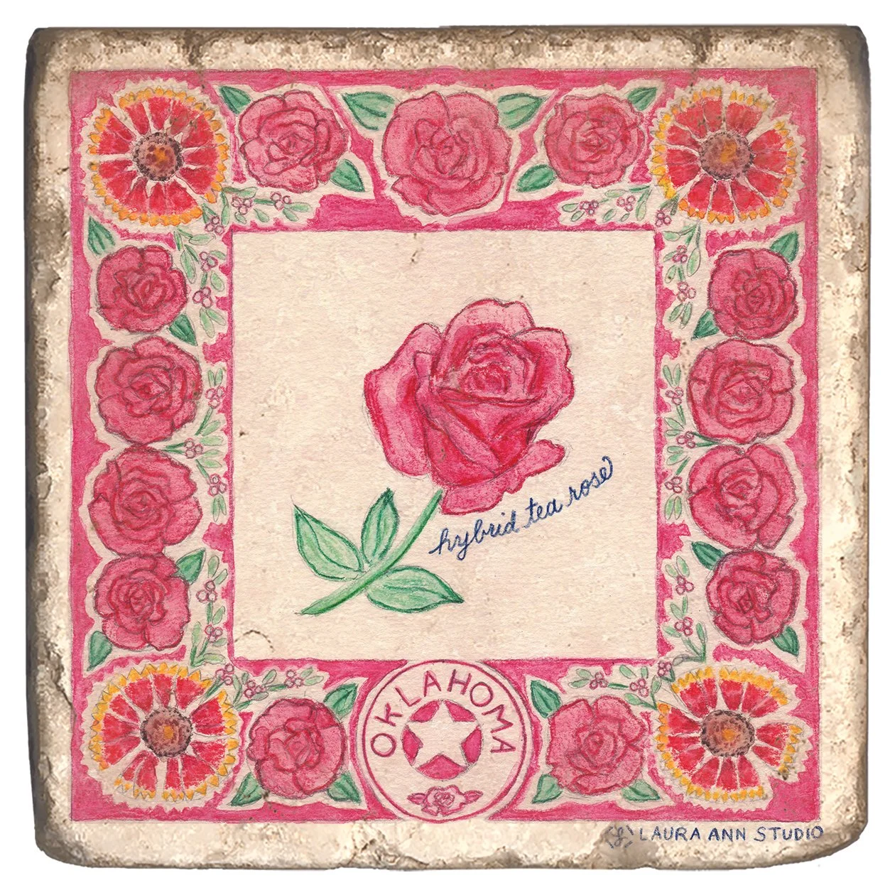Laura Ann Studio State Flowers Trivets-Coasters_OKLAHOMA.jpg