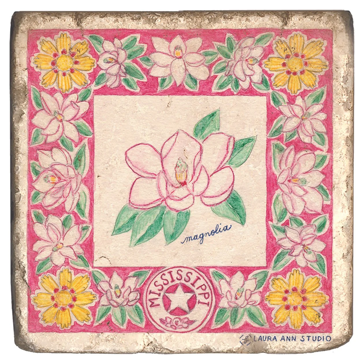 Laura Ann Studio State Flowers Trivets-Coasters_MISSISSIPPI.jpg