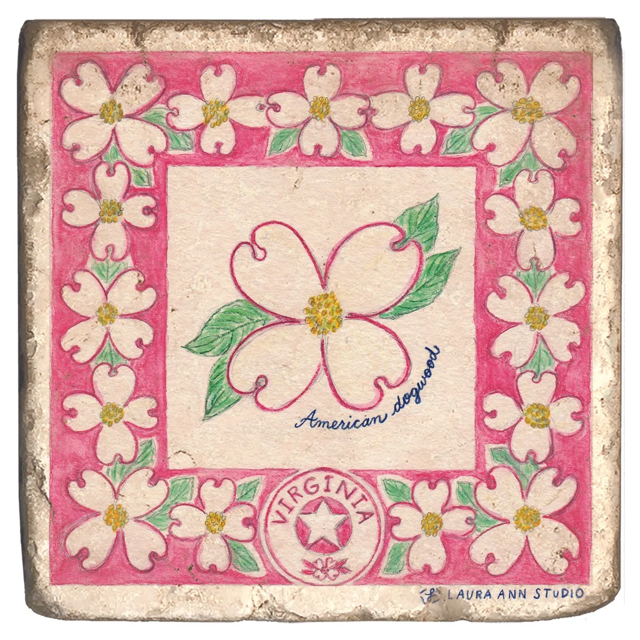 Laura Ann Studio State Flowers Trivets-Coasters_VIRGINIA.jpg