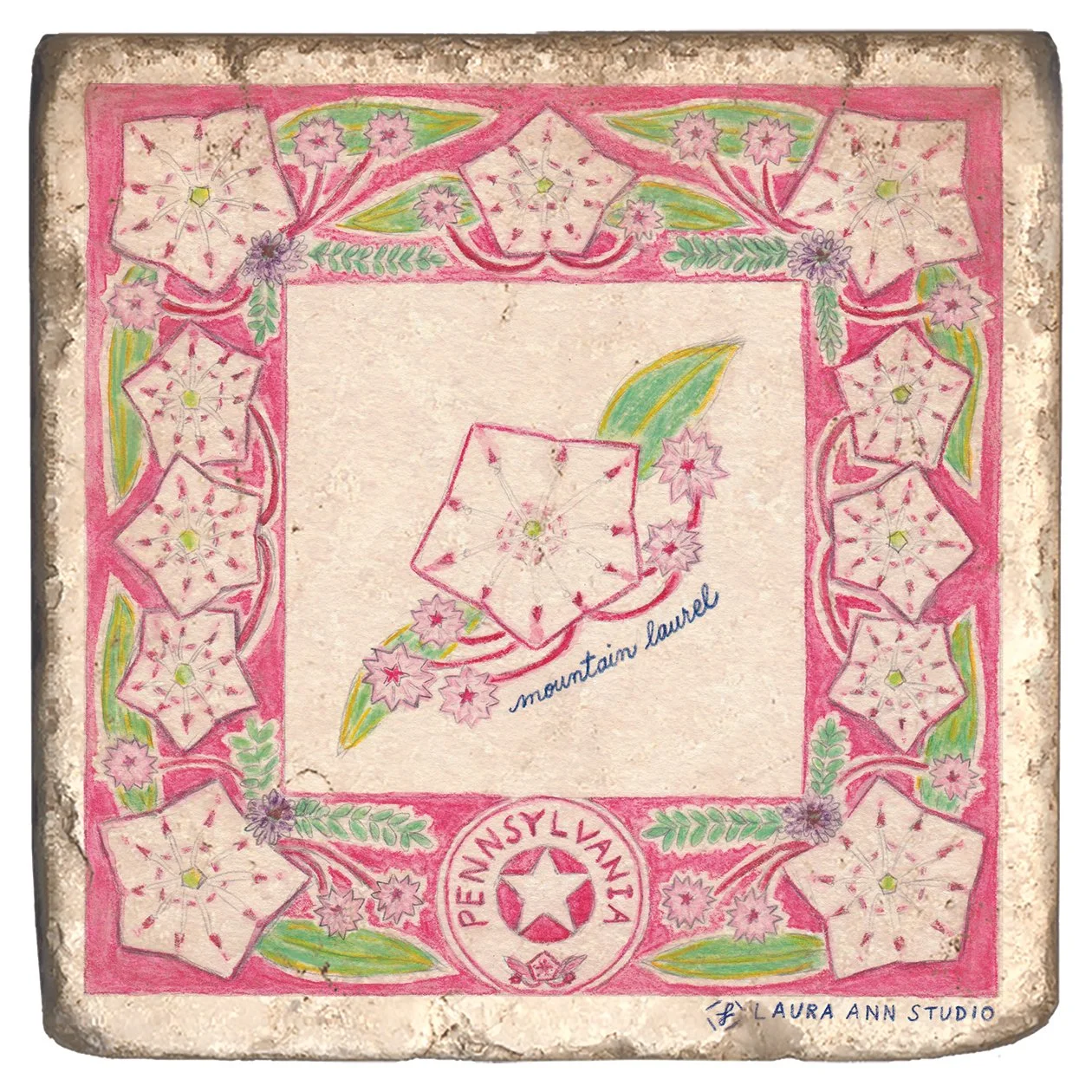 Laura Ann Studio State Flowers Trivets-Coasters_PENNSYLVANIA.jpg