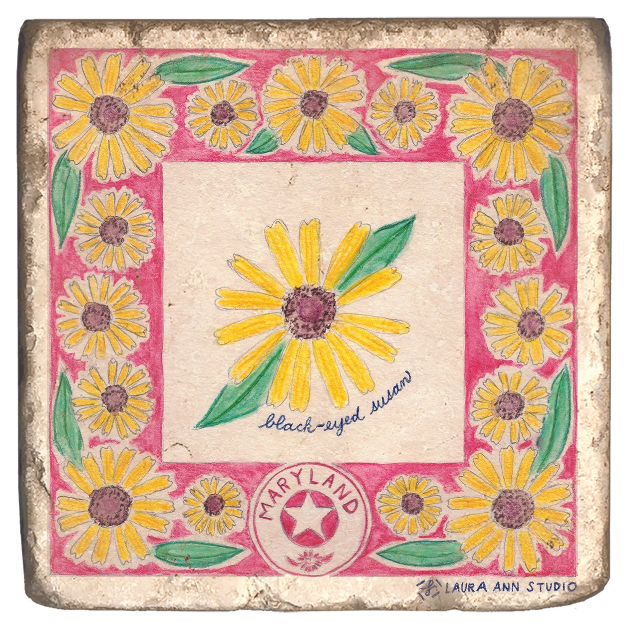 Laura Ann Studio State Flowers Trivets-Coasters_MARYLAND.jpg