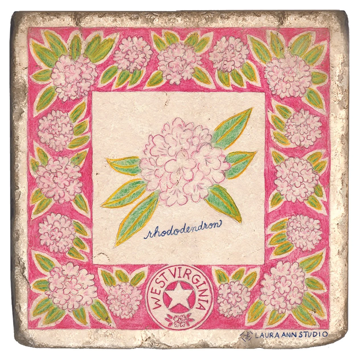 Laura Ann Studio State Flowers Trivets-Coasters_WEST VIRGINIA.jpg
