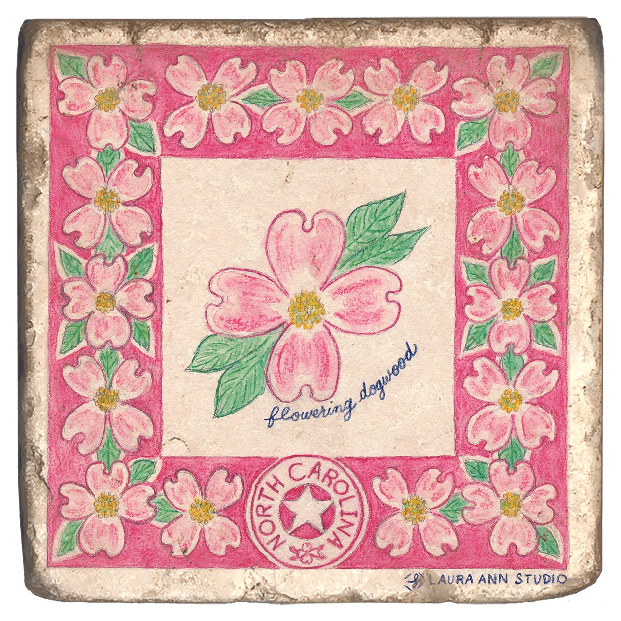 Laura Ann Studio State Flowers Trivets-Coasters_NORTH CAROLINA.jpg