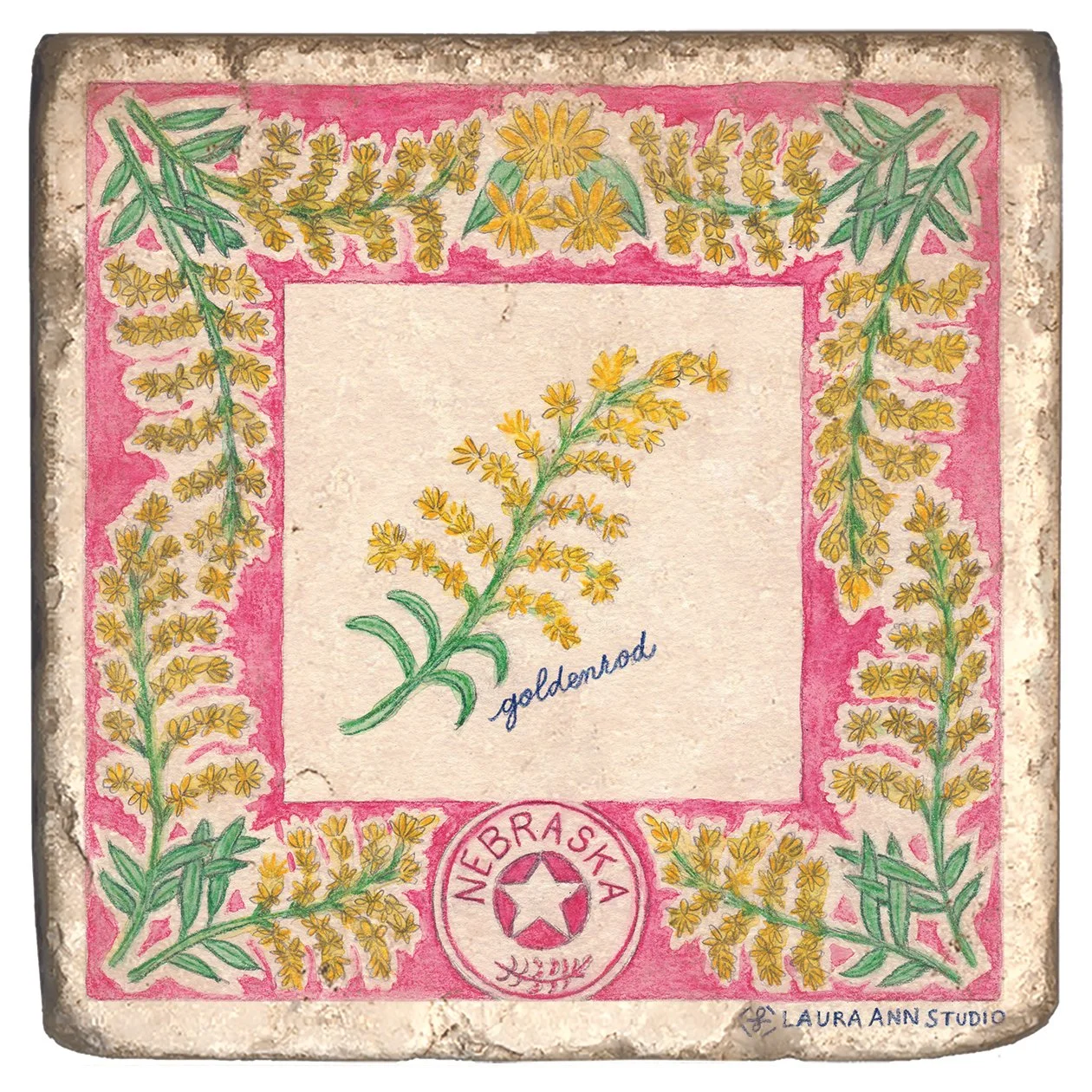 Laura Ann Studio State Flowers Trivets-Coasters_NEBRASKA.jpg