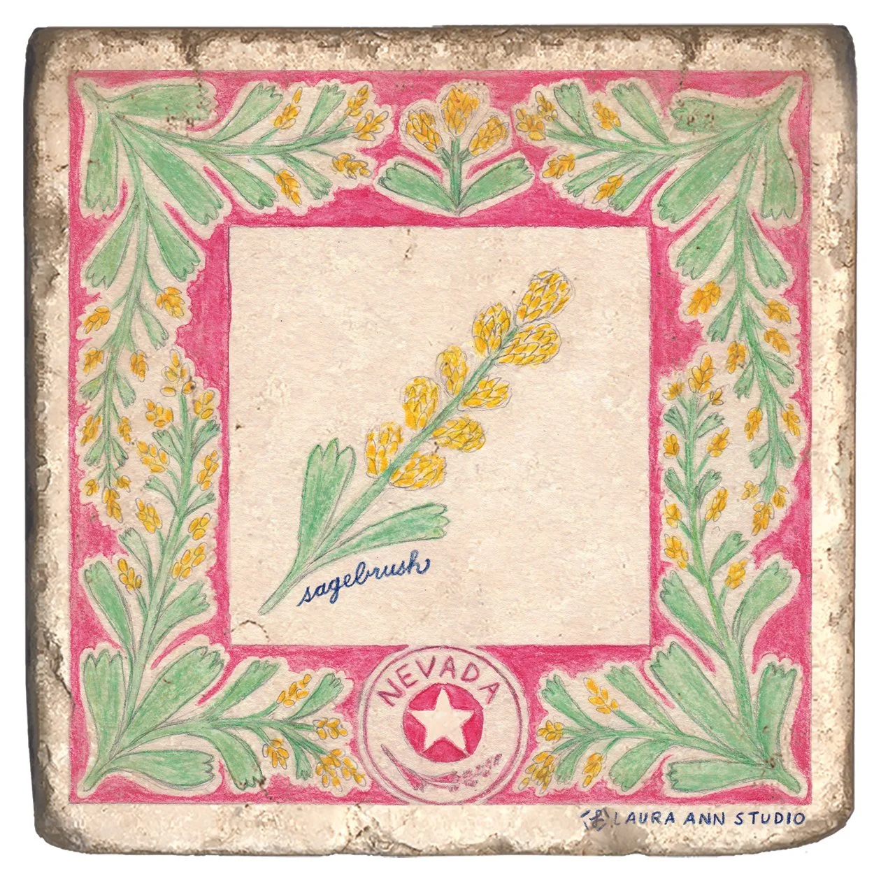 Laura Ann Studio State Flowers Trivets-Coasters_NEVADA.jpg