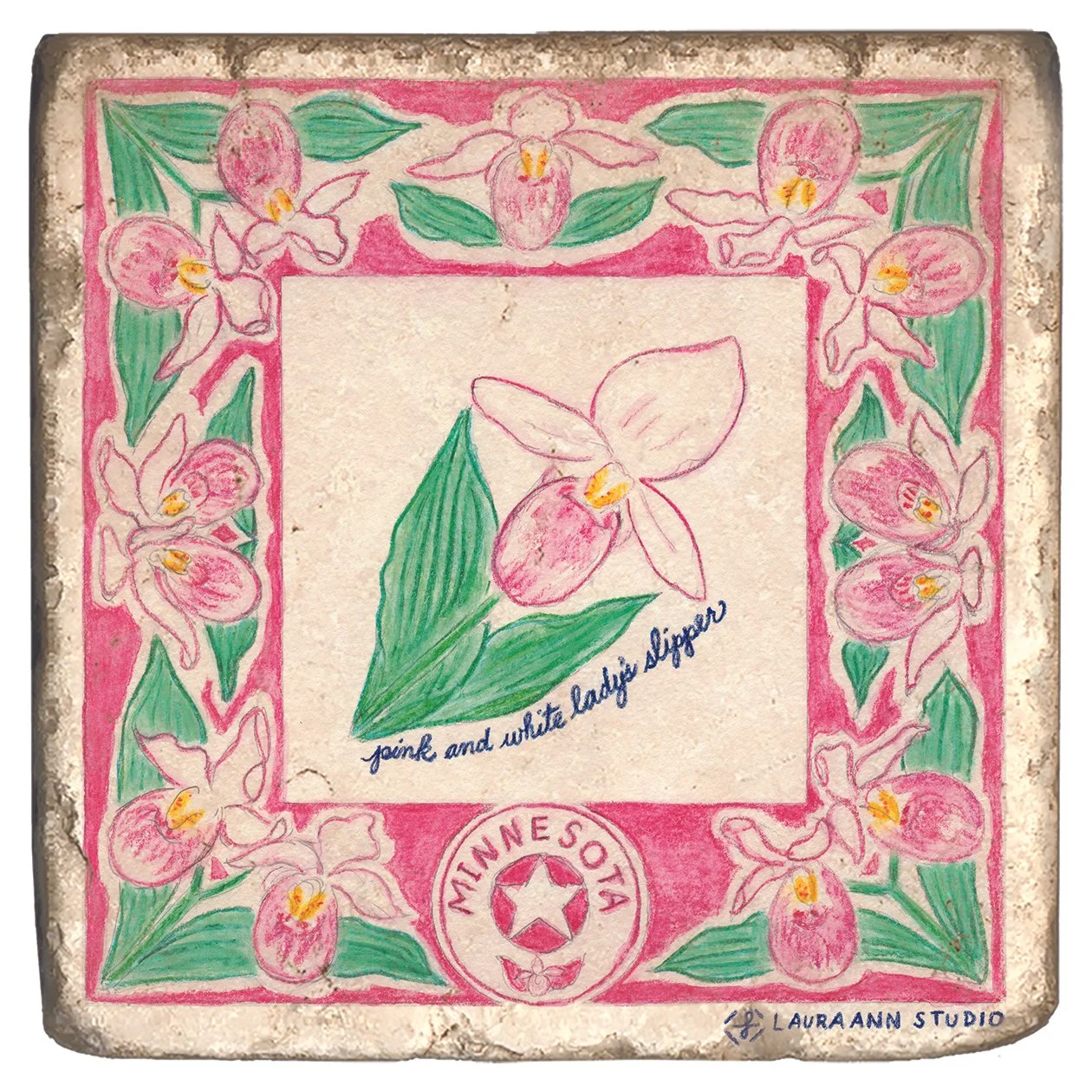 Laura Ann Studio State Flowers Trivets-Coasters_MINNESOTA.jpg