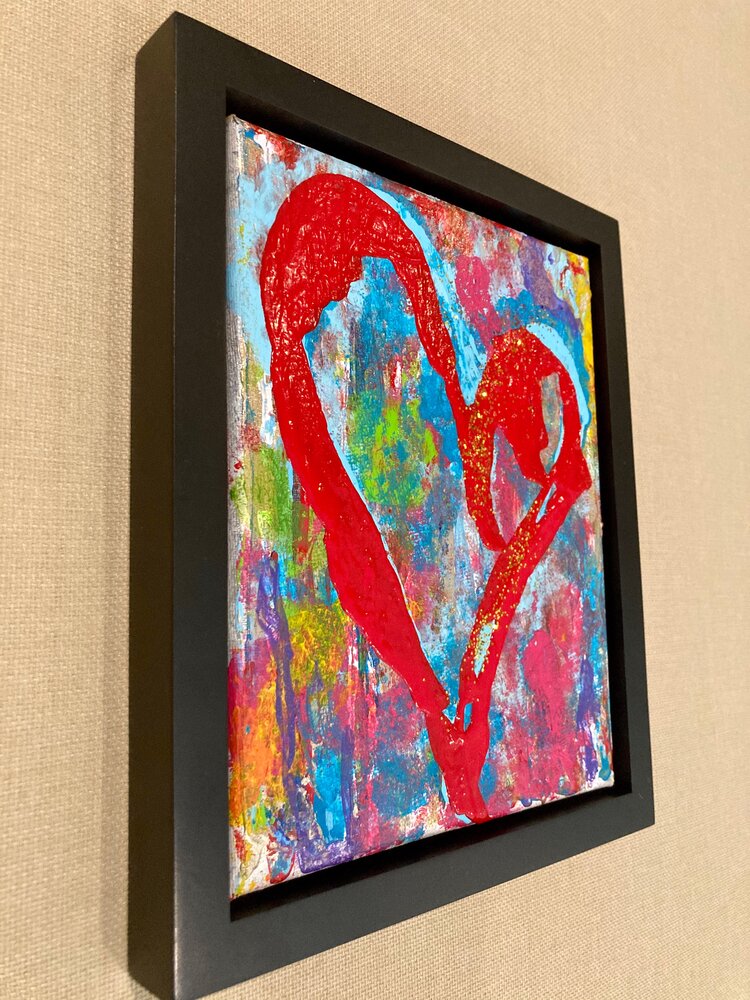 Big Hearts #1 // Original Mixed Media Painting on Canvas — Give