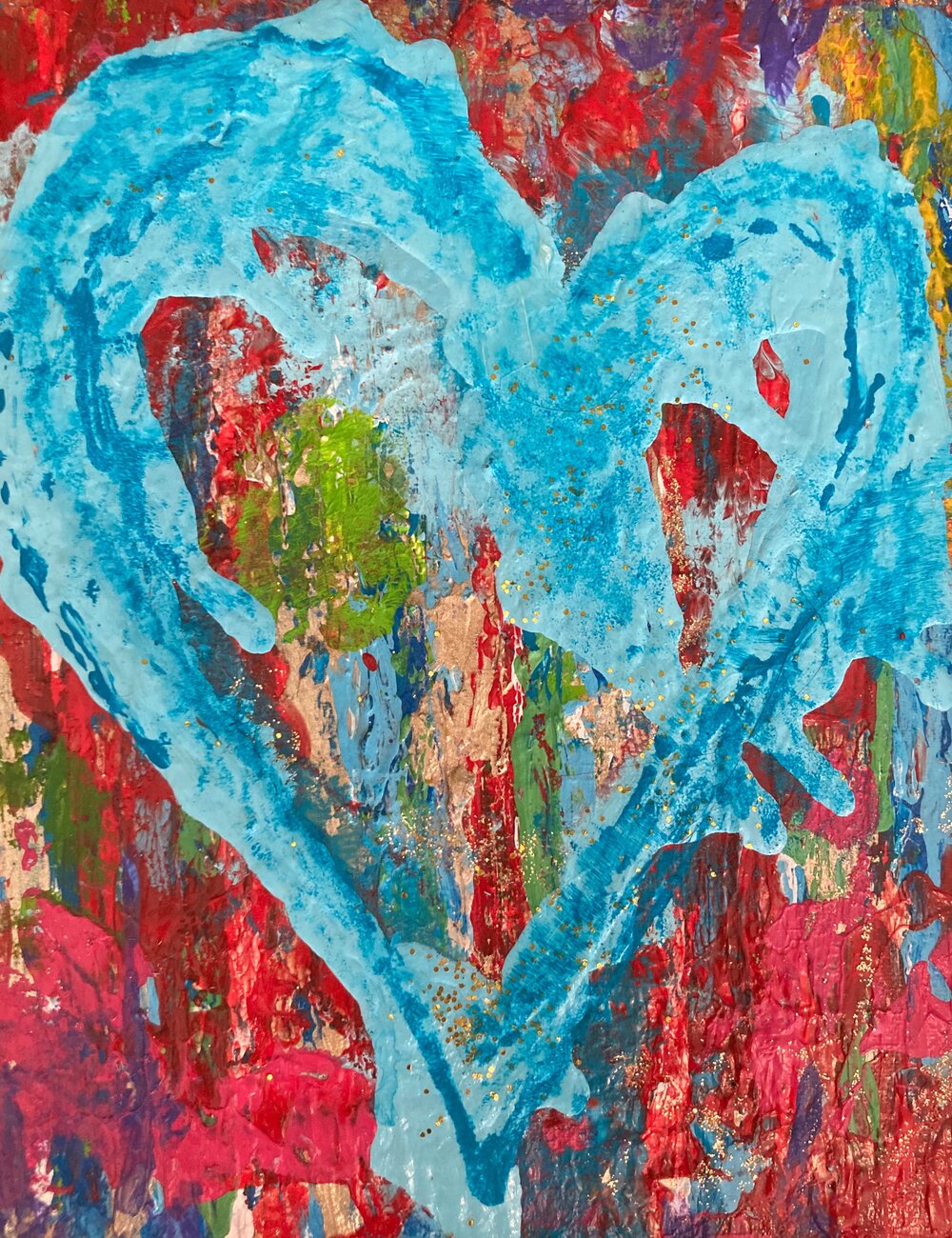 Heart Painting, Painting of Hearts, Canvas of Hearts, Acrylic