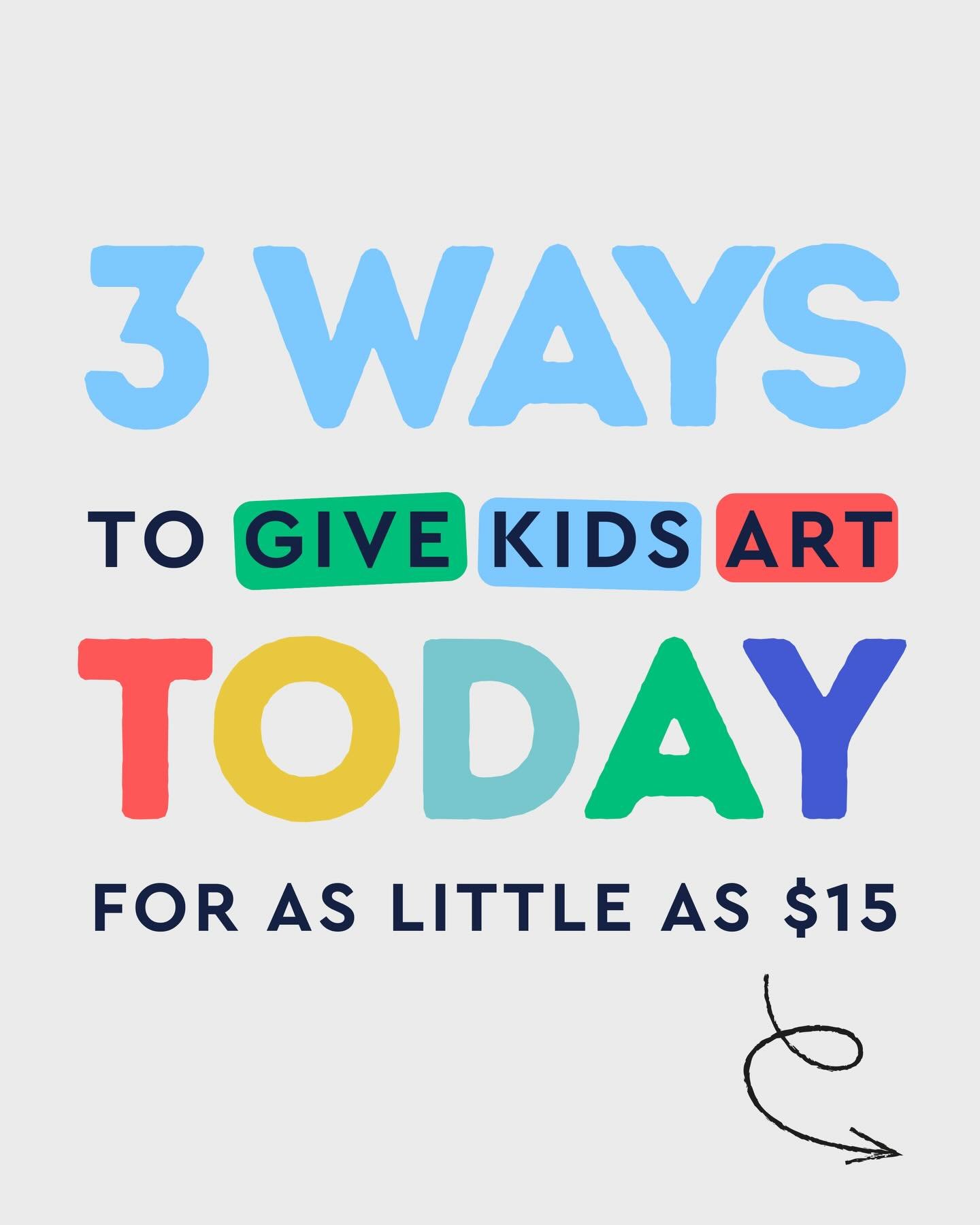 ✨3 ways to give kids art today (and have double the impact!) &mdash; starting at just $10 ✨

Every gift helps children in LA and across the country create fearlessly, especially those who&rsquo;ve faced a difficult year. Here&rsquo;s how you can make