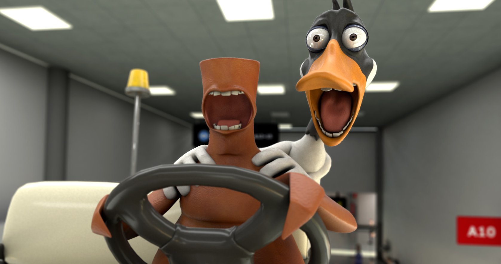 Goose and Chicken Fight to Save Their Own Nuggets