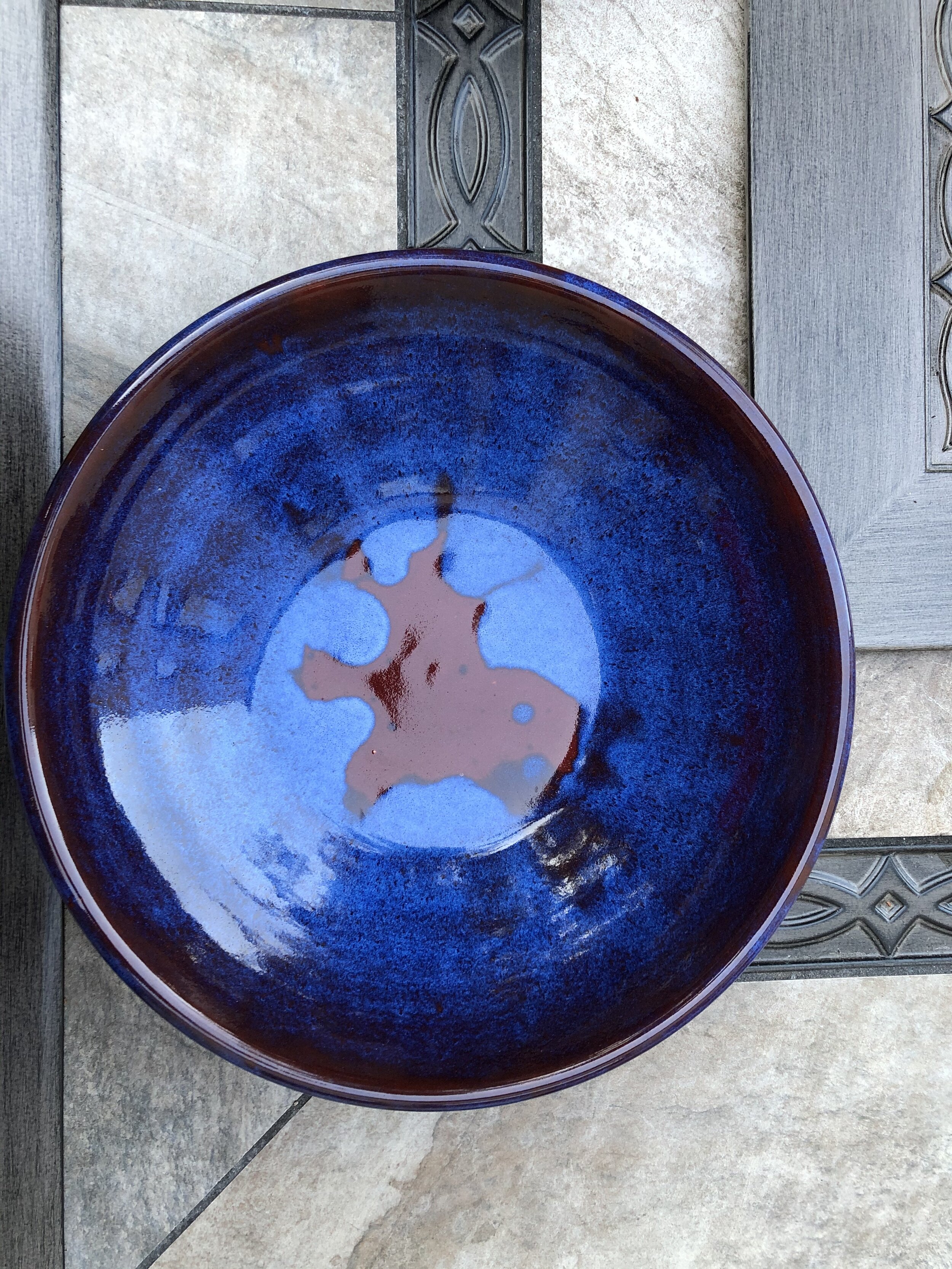 Blue/Red Serving Bowl 