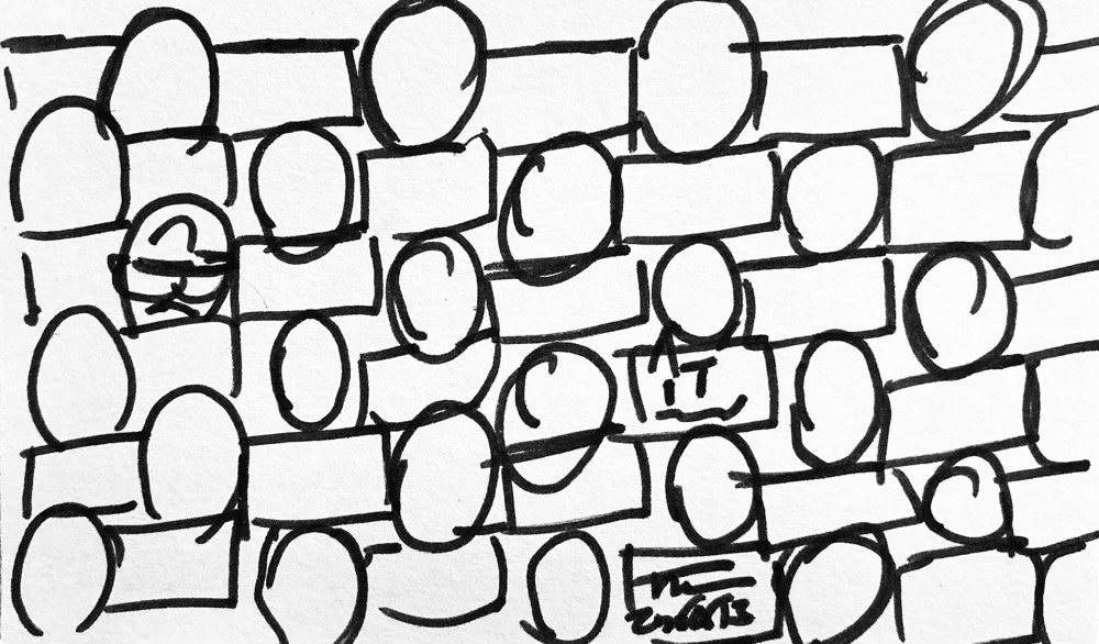 The day's Informality, in which many heads of NuHerbie and i are scattered but only two have our faces