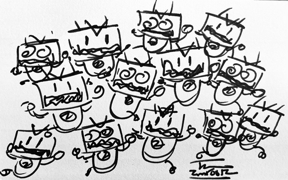 The day's Informality, in which a horde of enraged NuHerbies descends upon you.