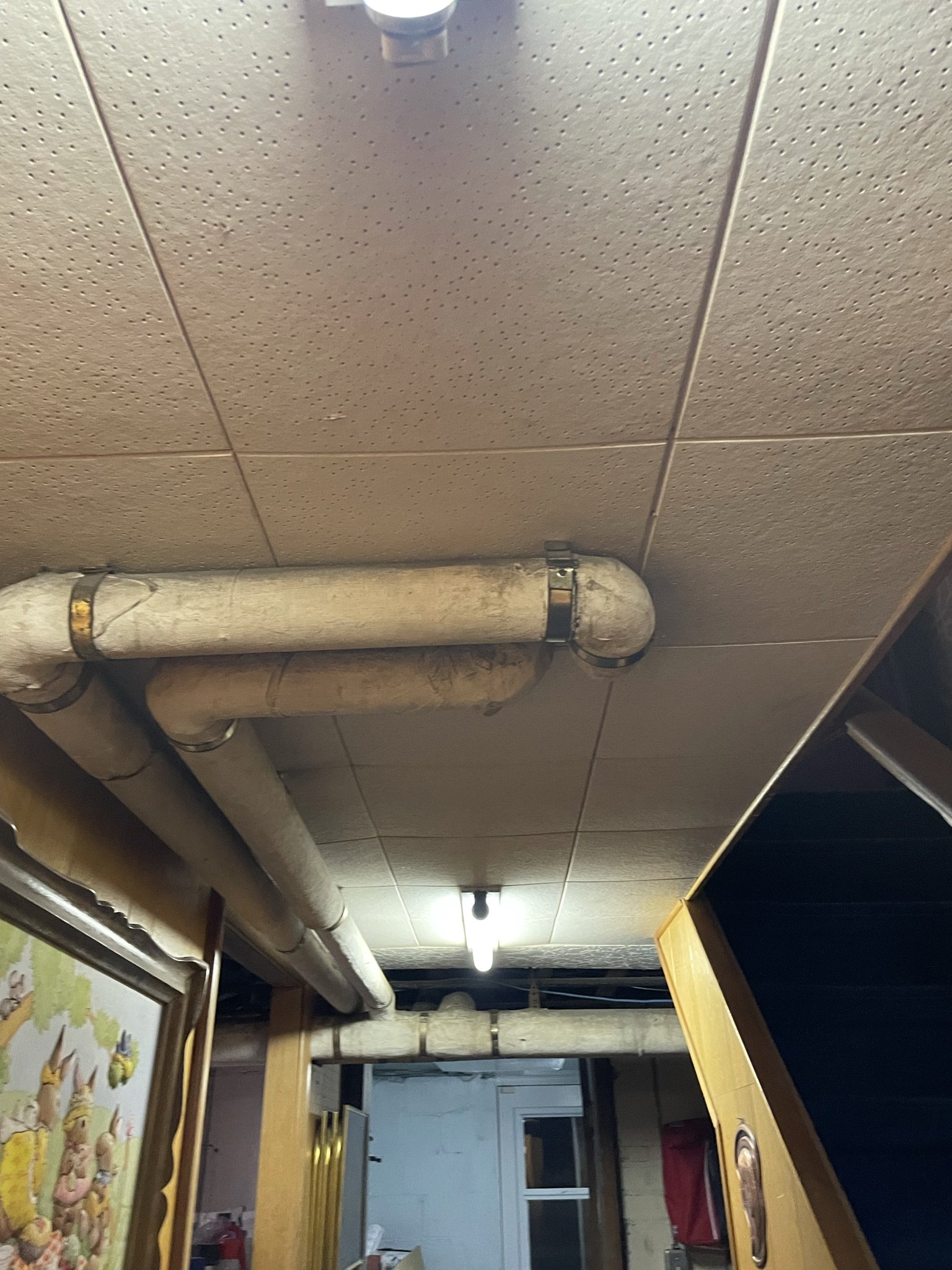 Asbestos Ceiling Tiles And Pipes