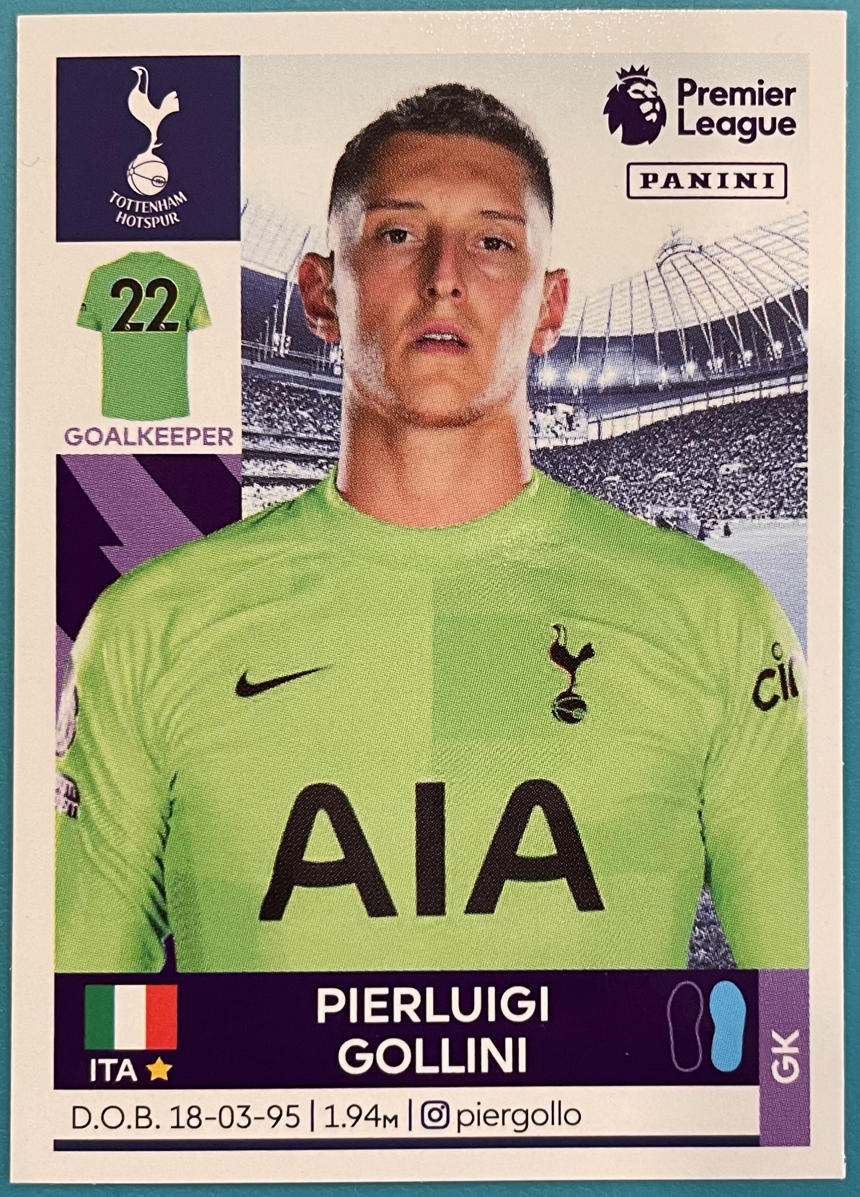 pierluigi gollini 2022 panini sticker