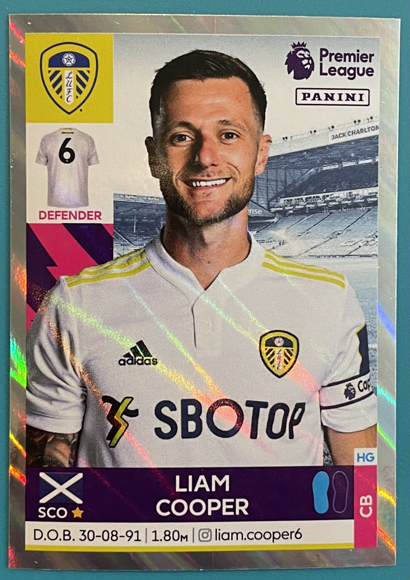 liam cooper holo 2022 panini sticker