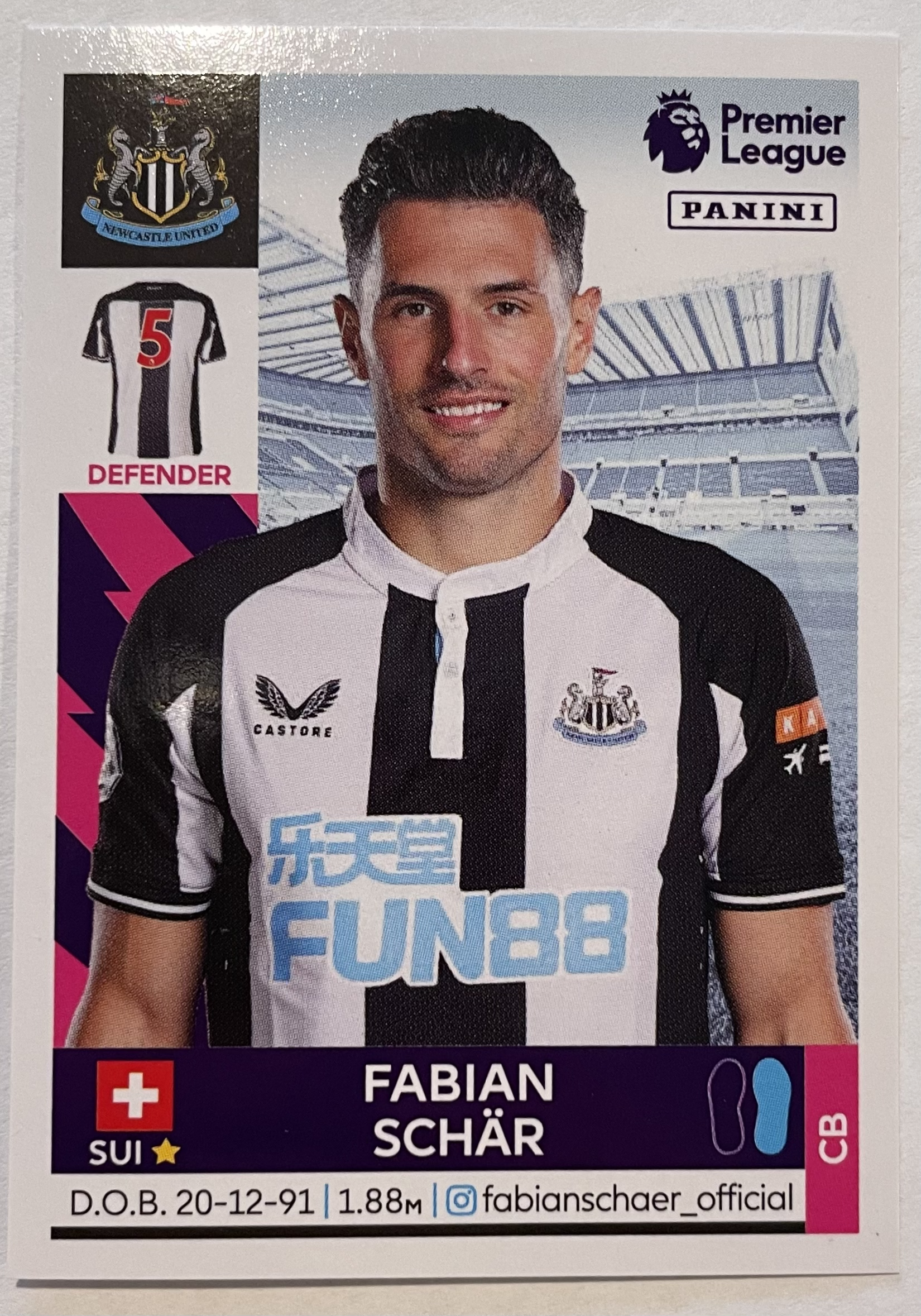 fabian schar 2022 panini sticker