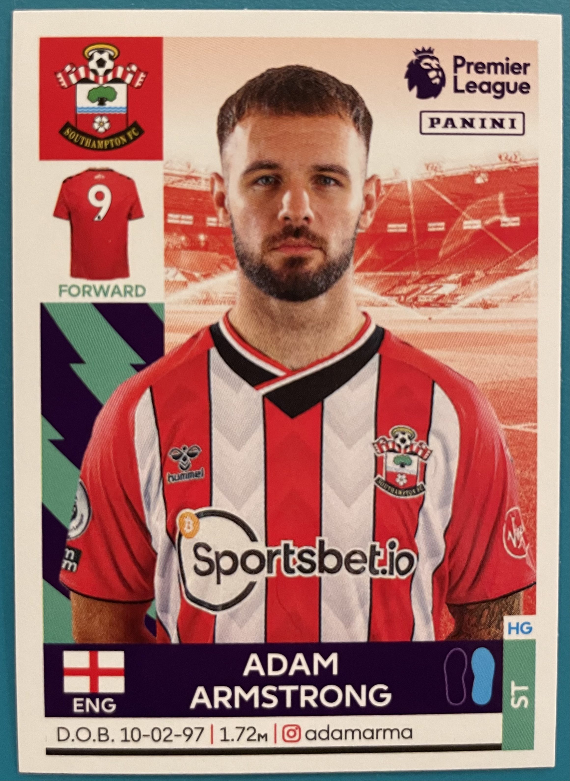 adam armstrong 2022 panini sticker