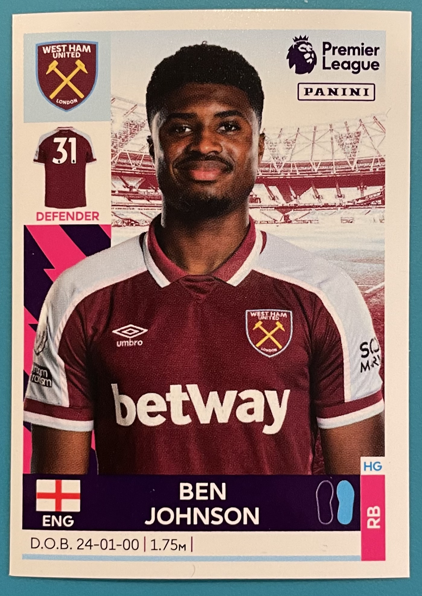ben johnson 2022 panini sticker