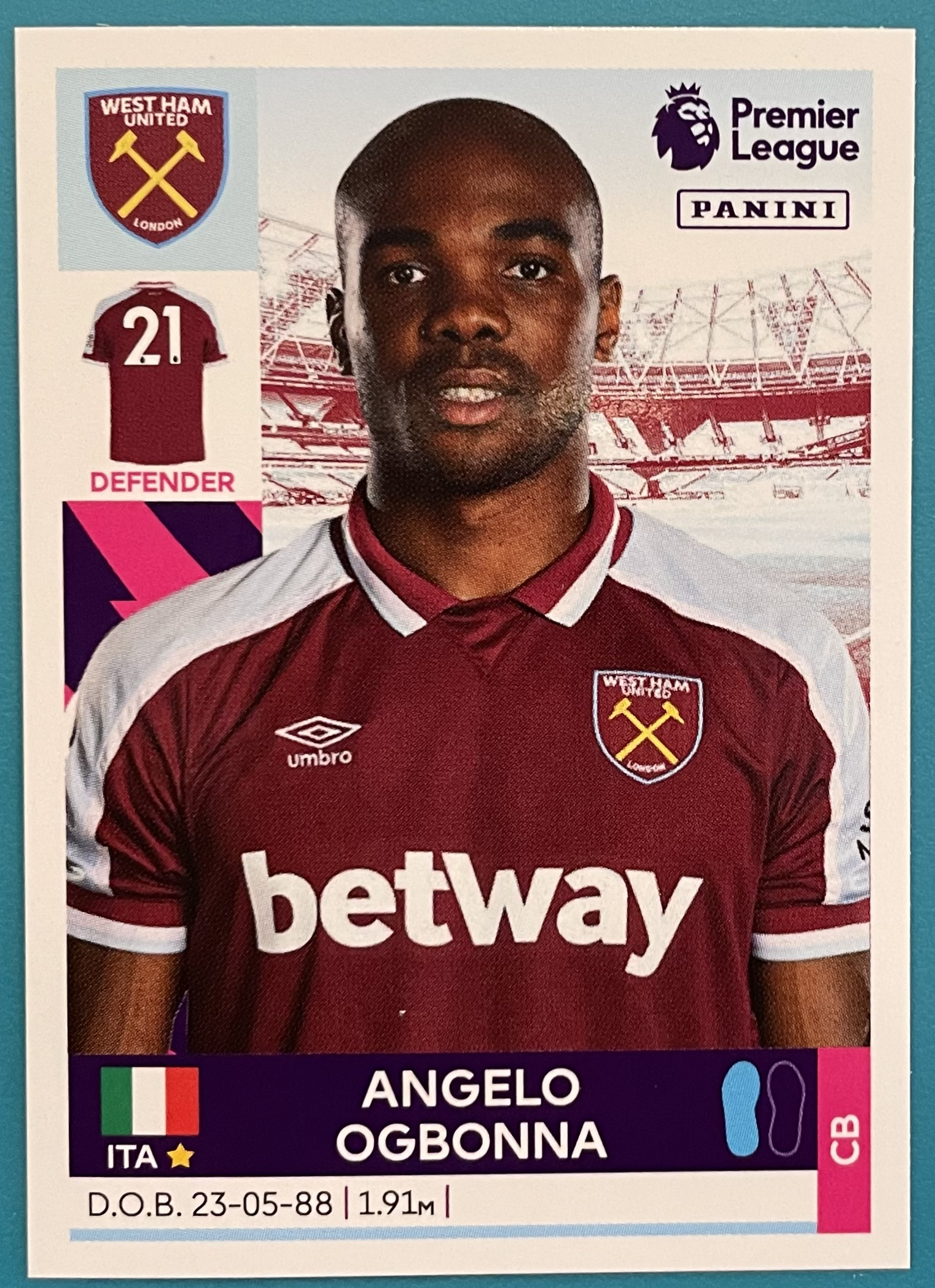 angelo ogbonna 2022 panini sticker