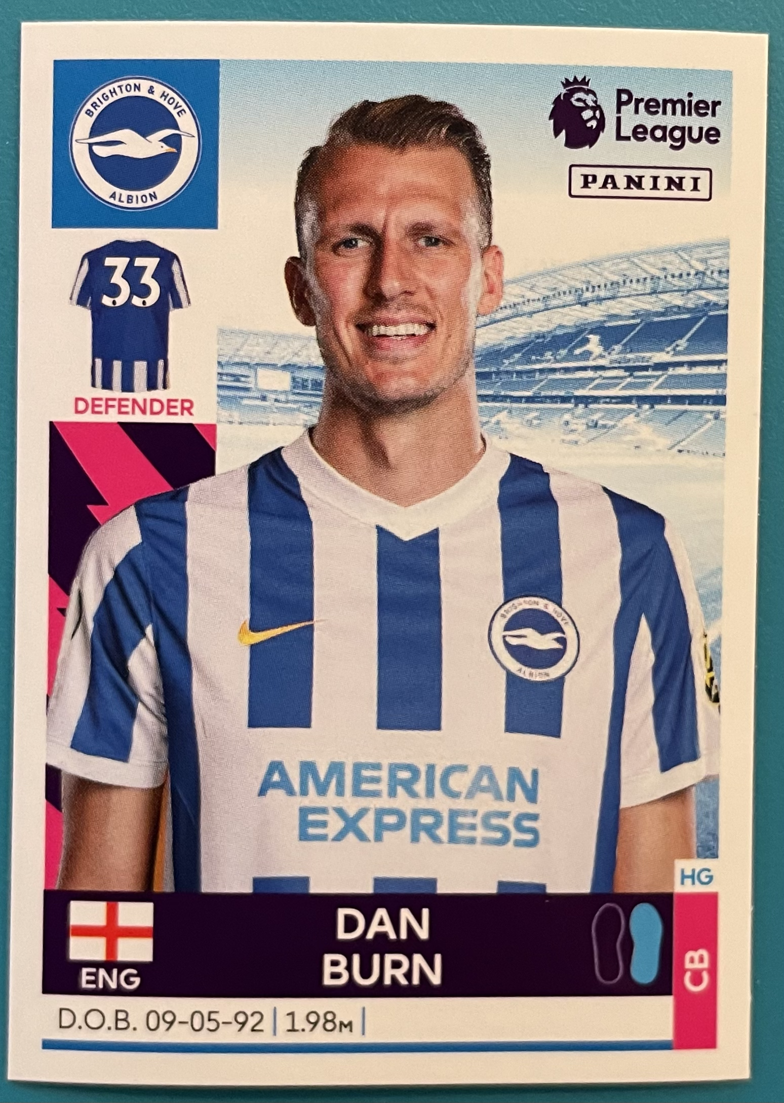 dan burn 2022 panini sticker