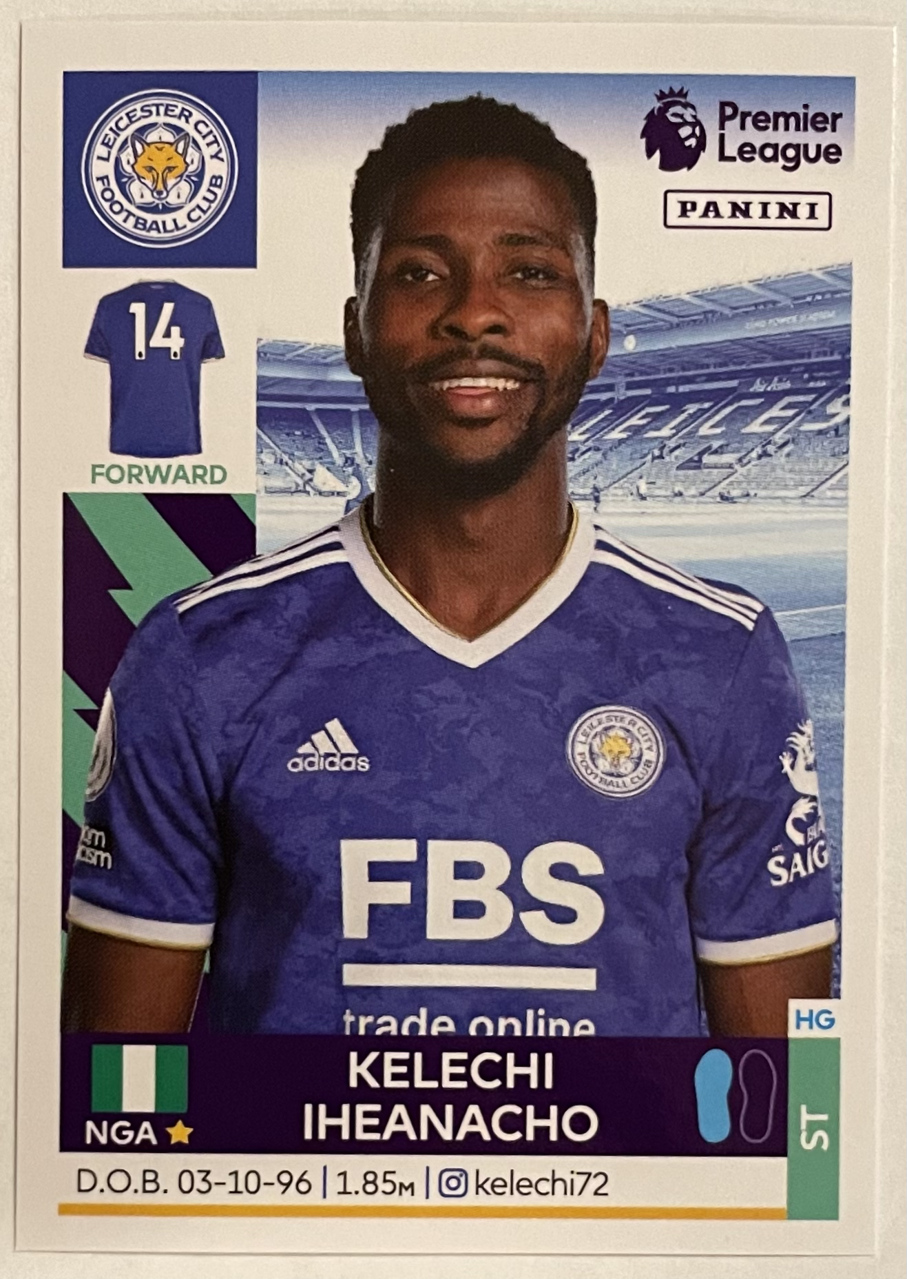 kelechi iheanacho 2022 panini sticker