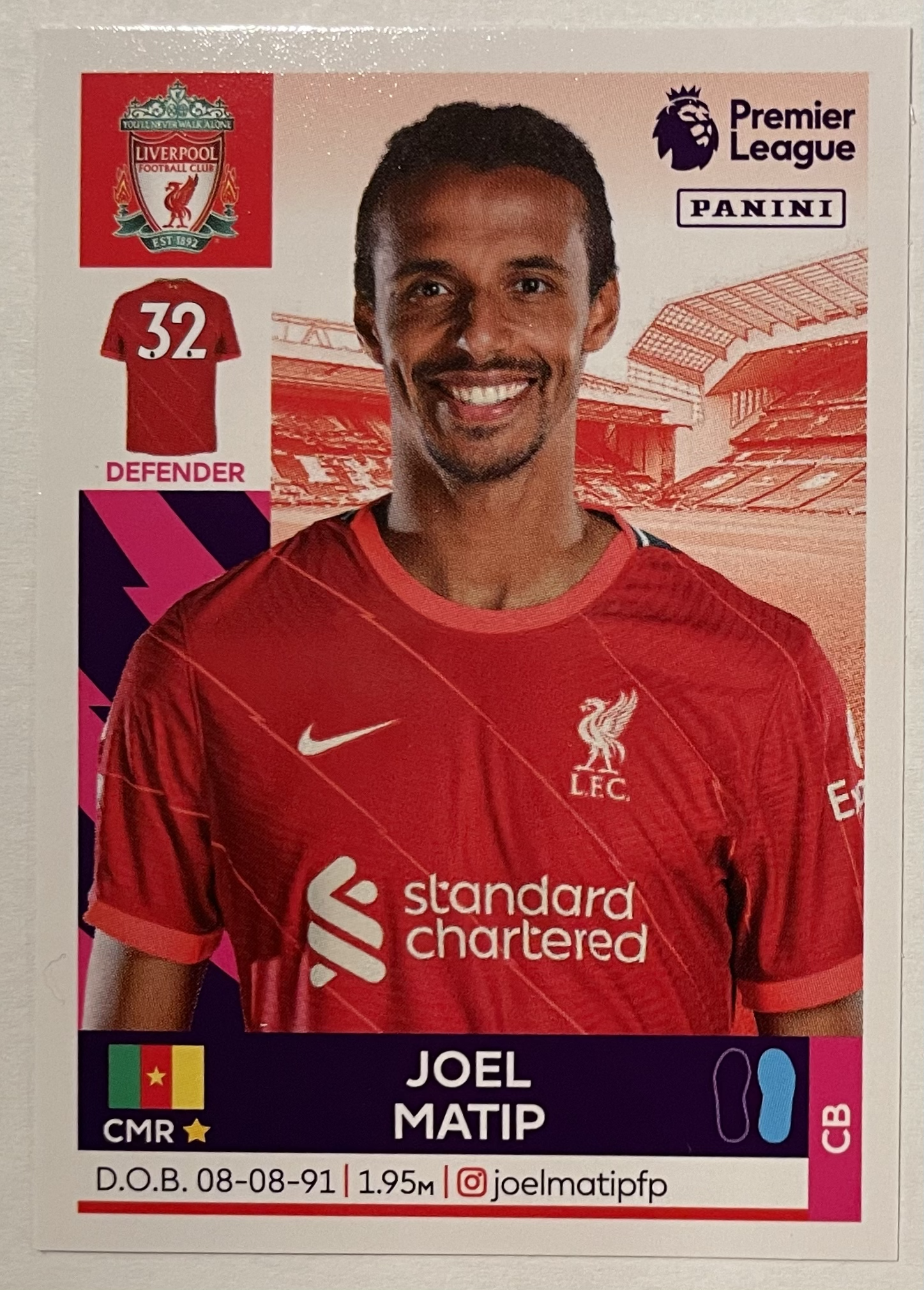 joel matip 2022 panini sticker