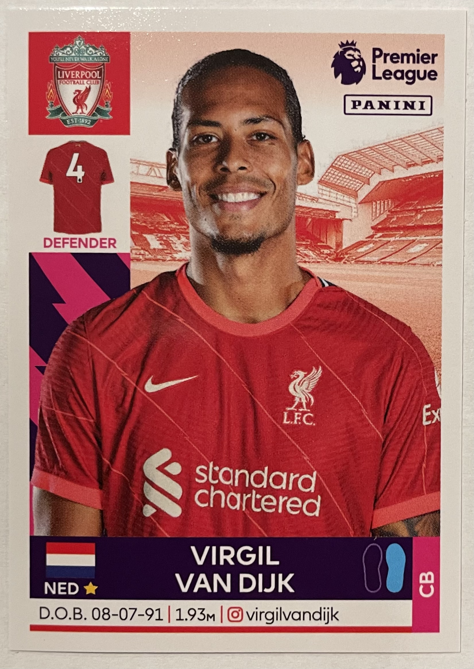 virgil van dijk 2022 panini sticker