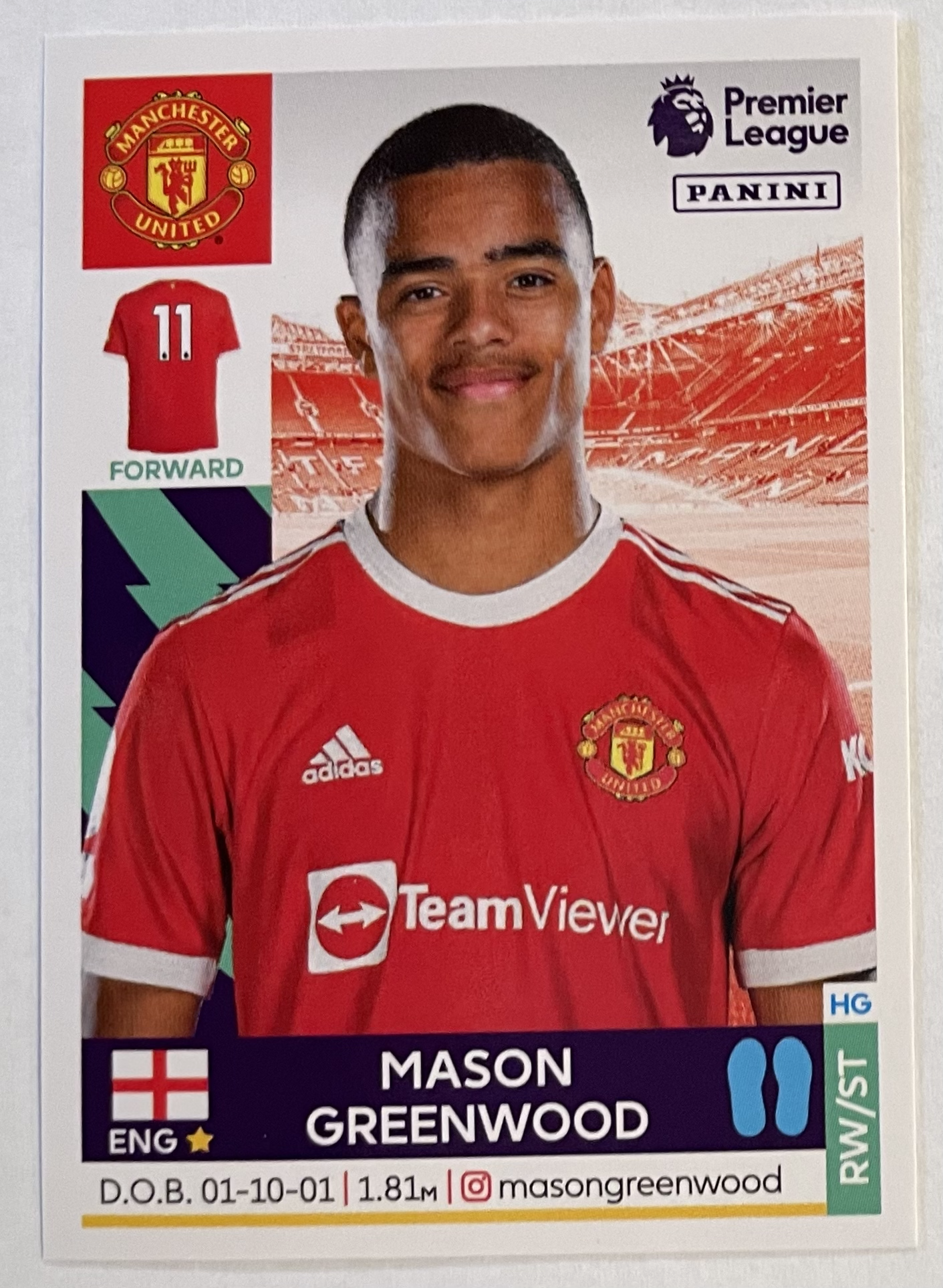 mason greenwood 2022 panini sticker