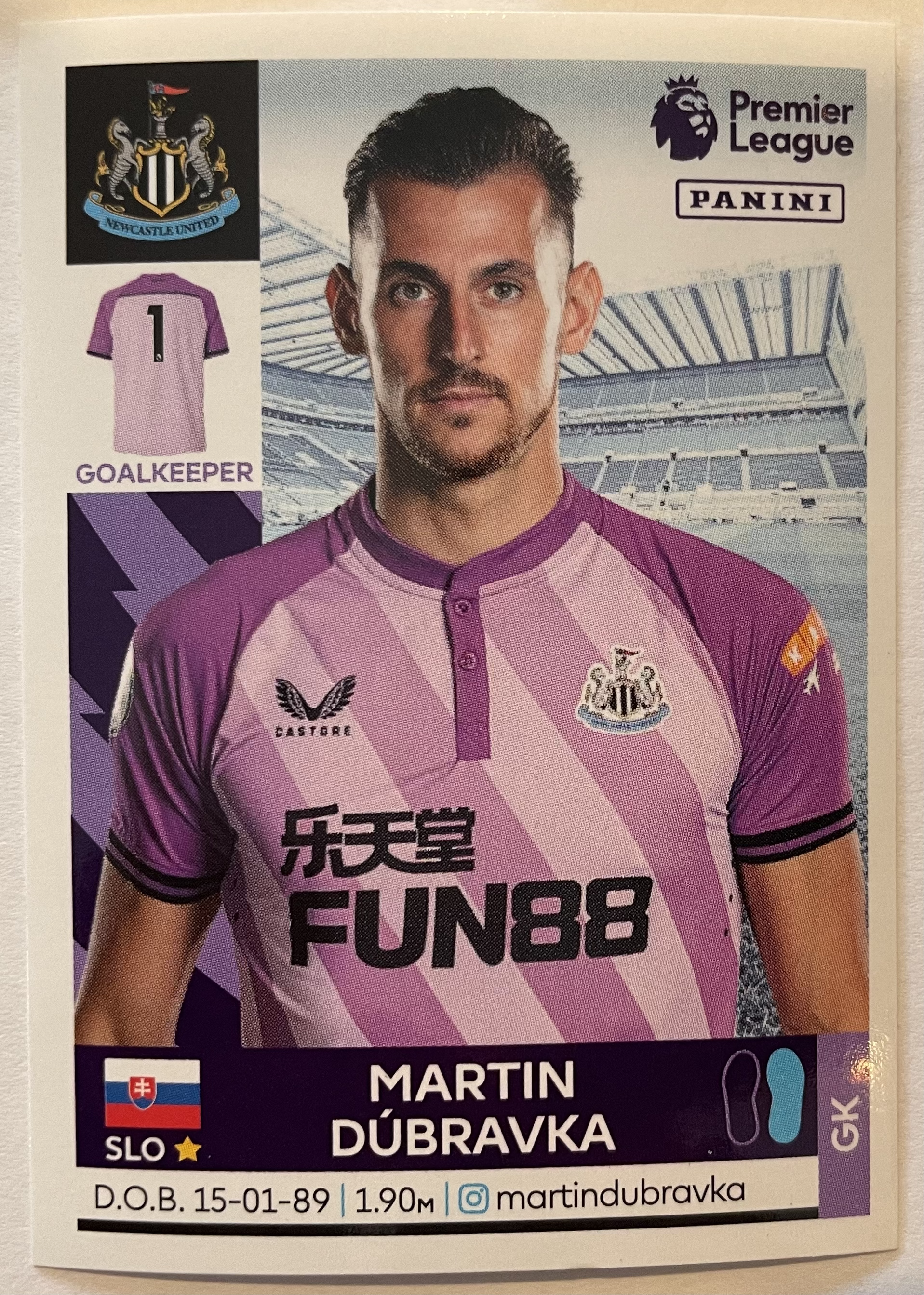 martin dubravka 2022 panini sticker