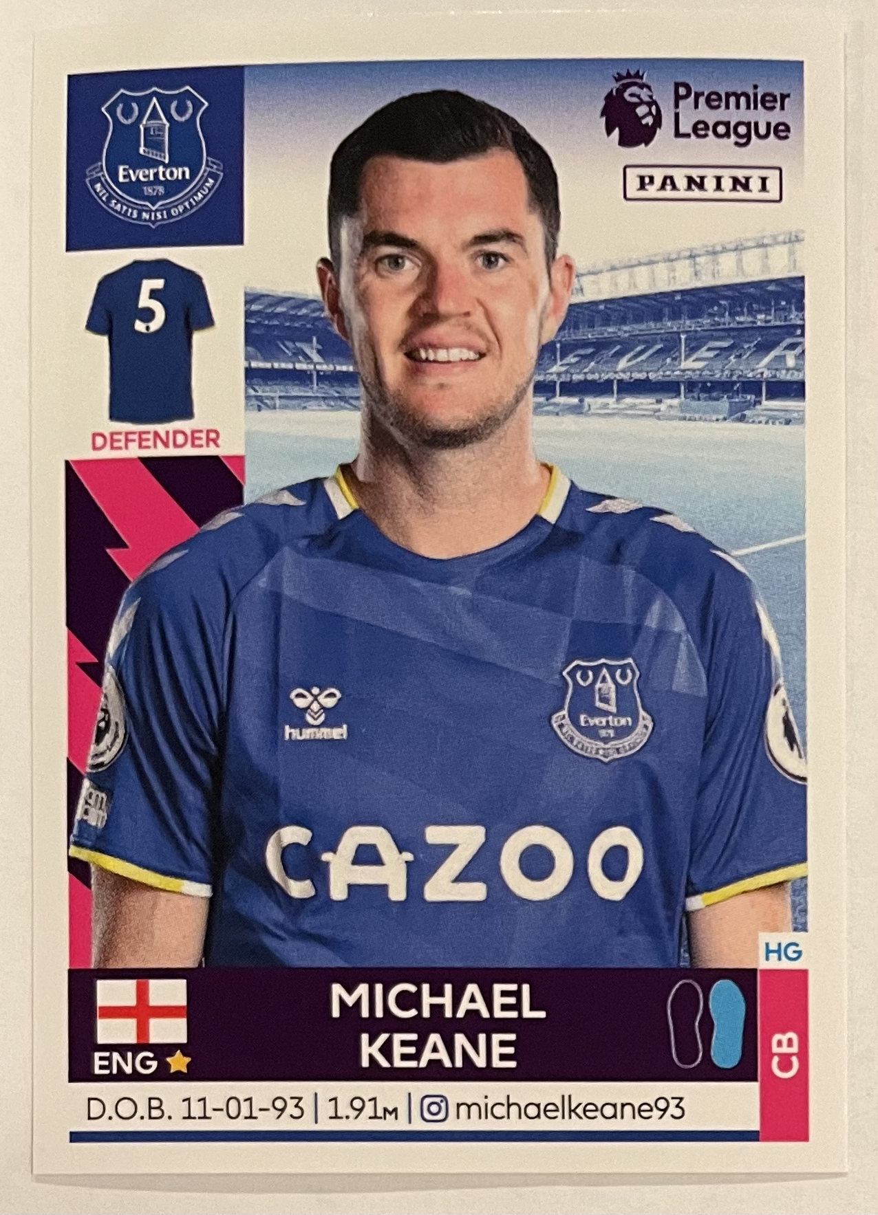michael keane 2022 panini sticker