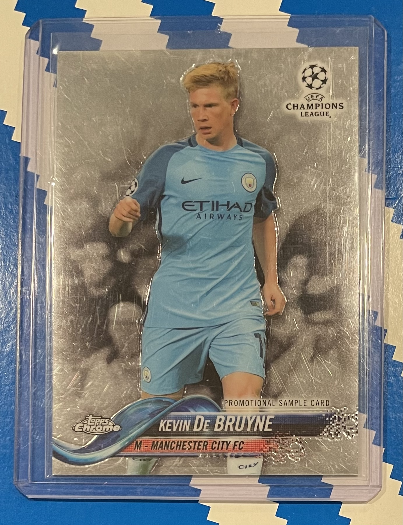 kevin de bruyne promotional sample card tops chrome