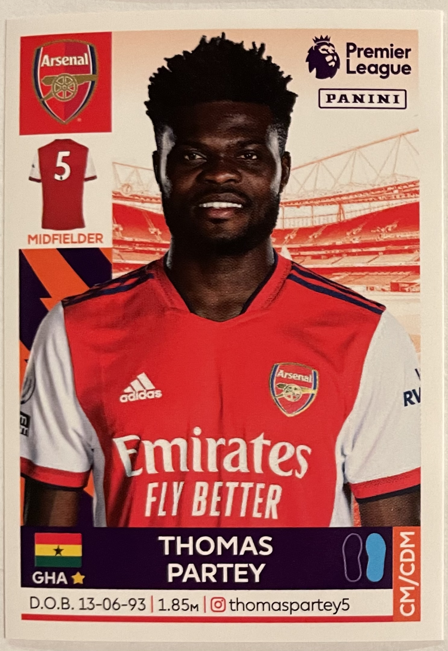 thomas partey 2022 panini sticker