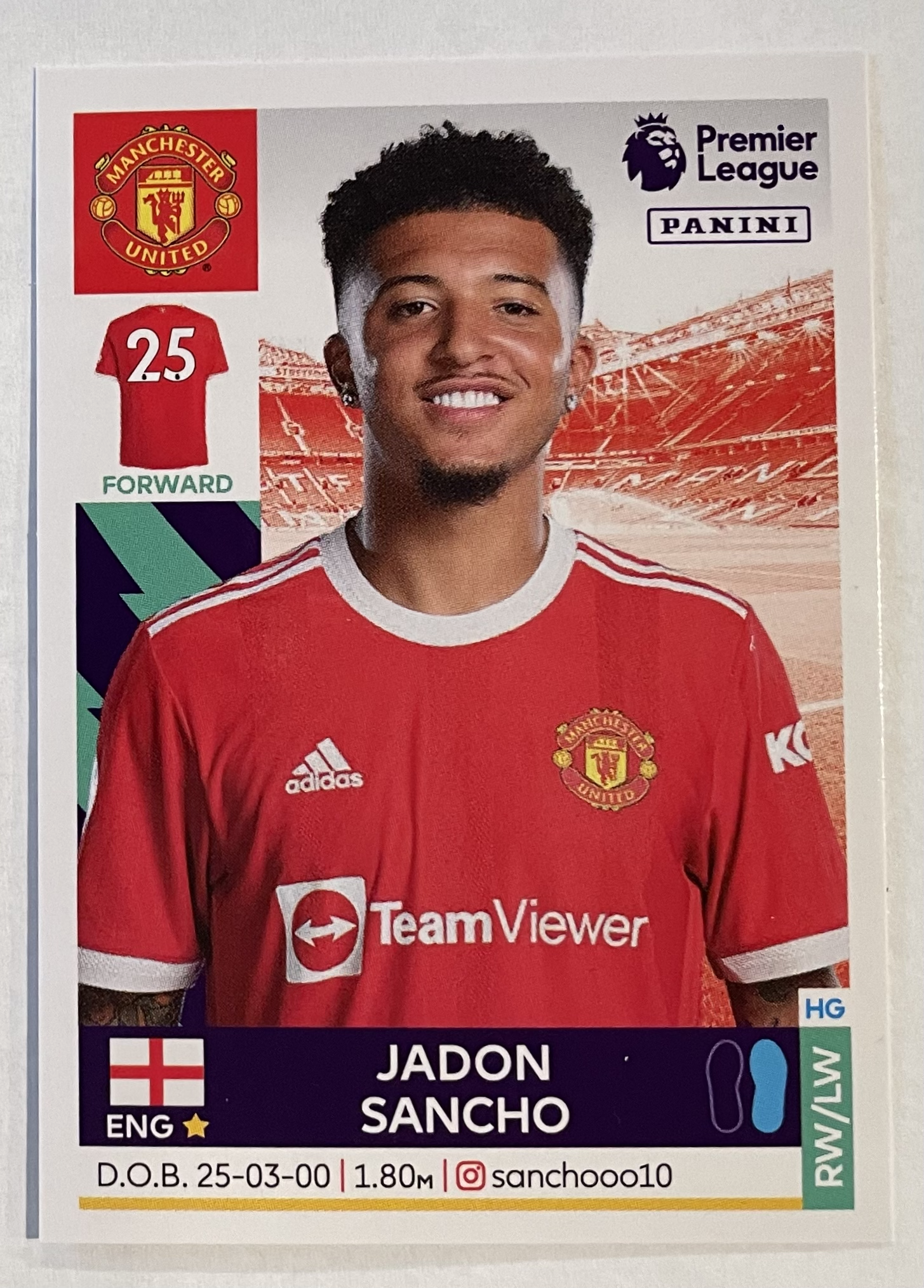 jadon sancho 2022 panini sticker