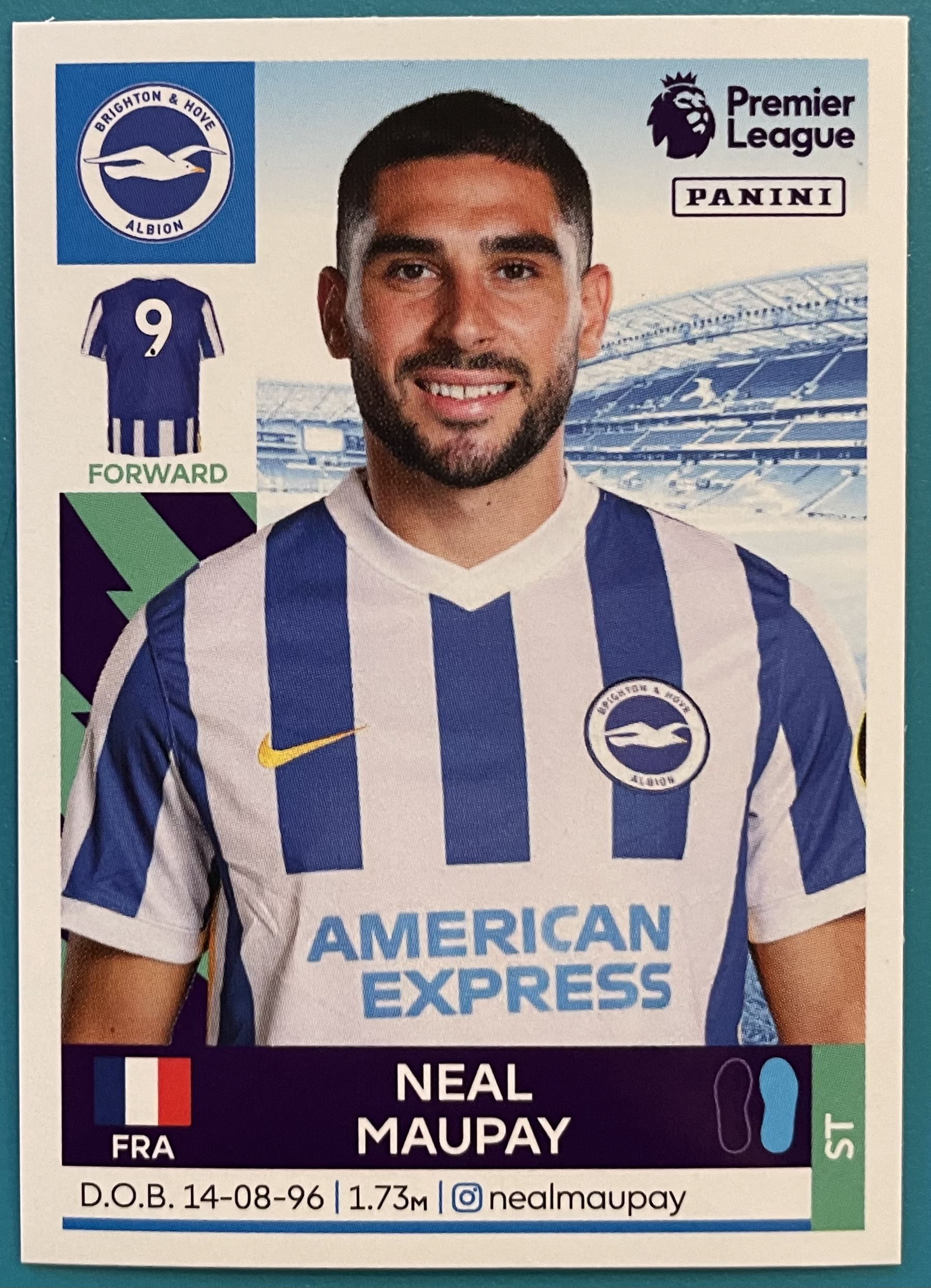 neal maupay 2022 panini sticker